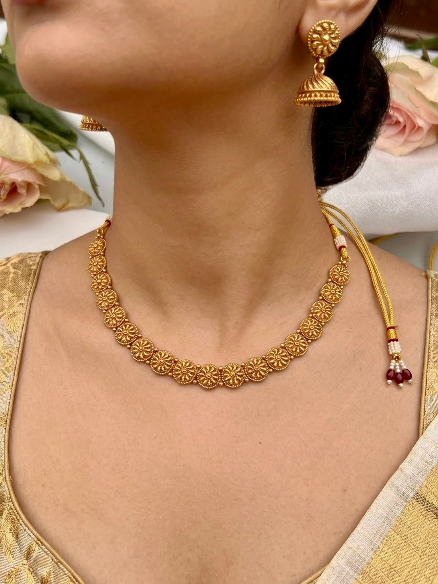 Twisha gold plated necklace set