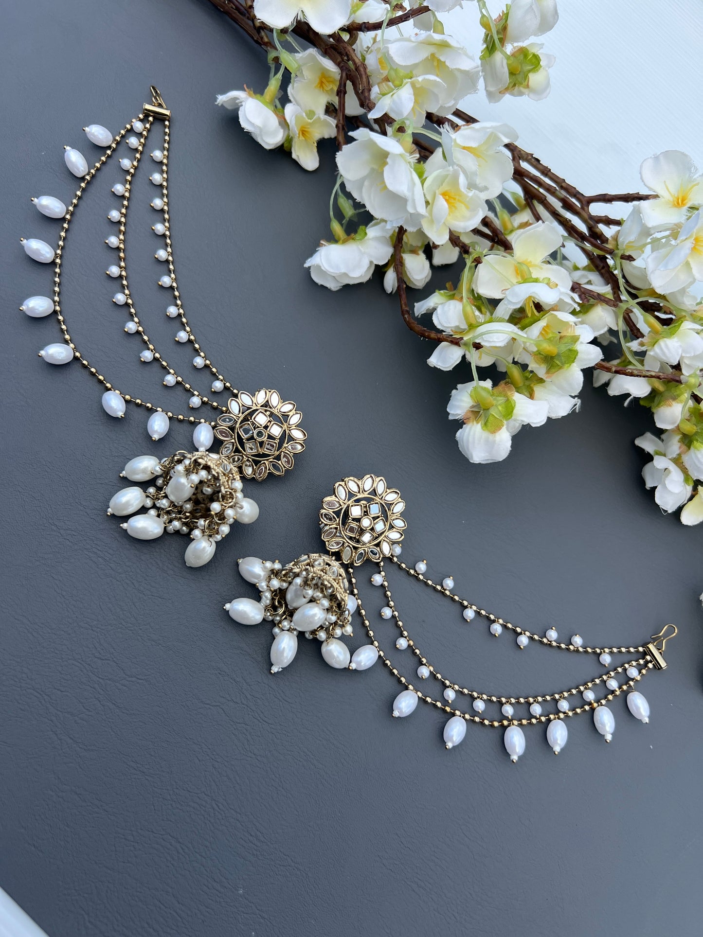 Himani jhumka earring with ear chains
