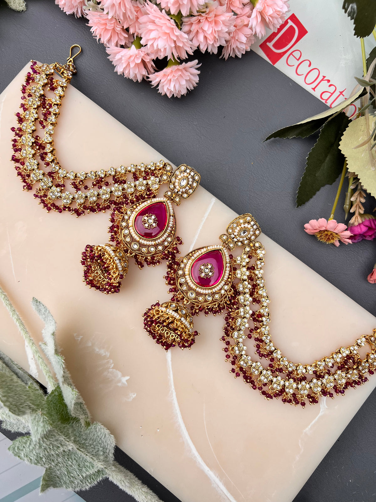 Navya Jhumki Earrings With Ear Chain