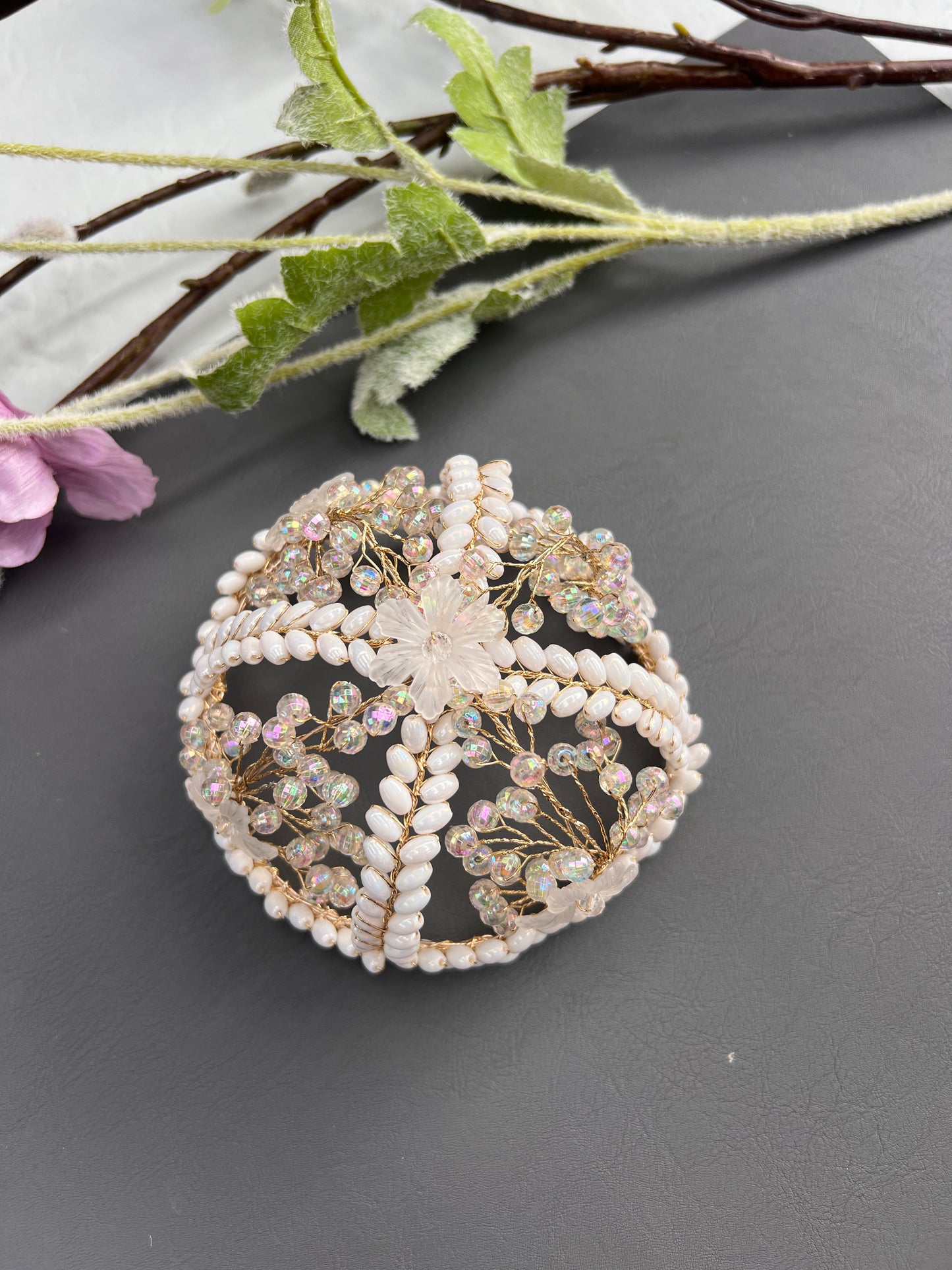 Royal Pearl & Crystal Juda Cover / Hair Ring