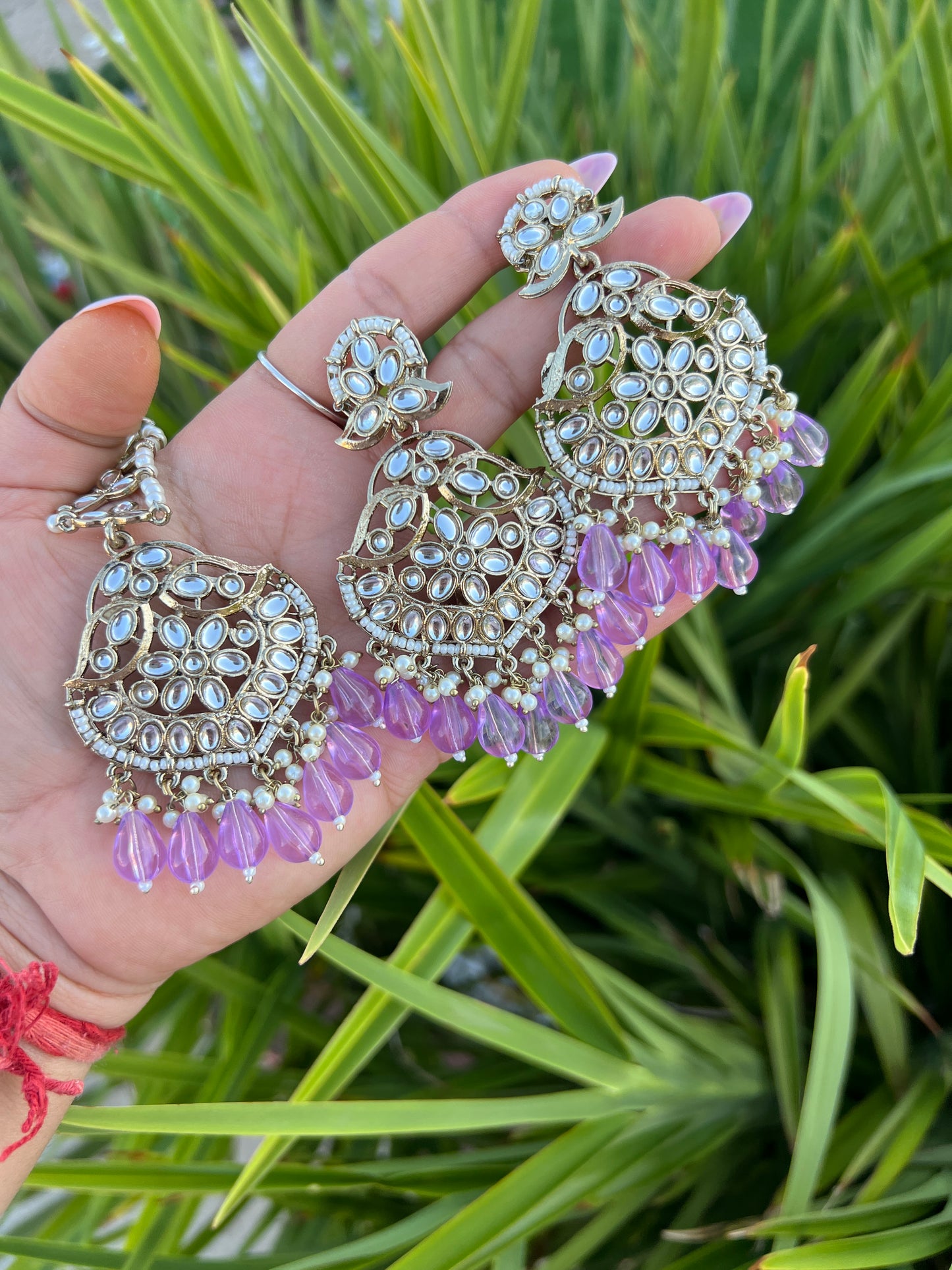 Kundan earrings and tikka set