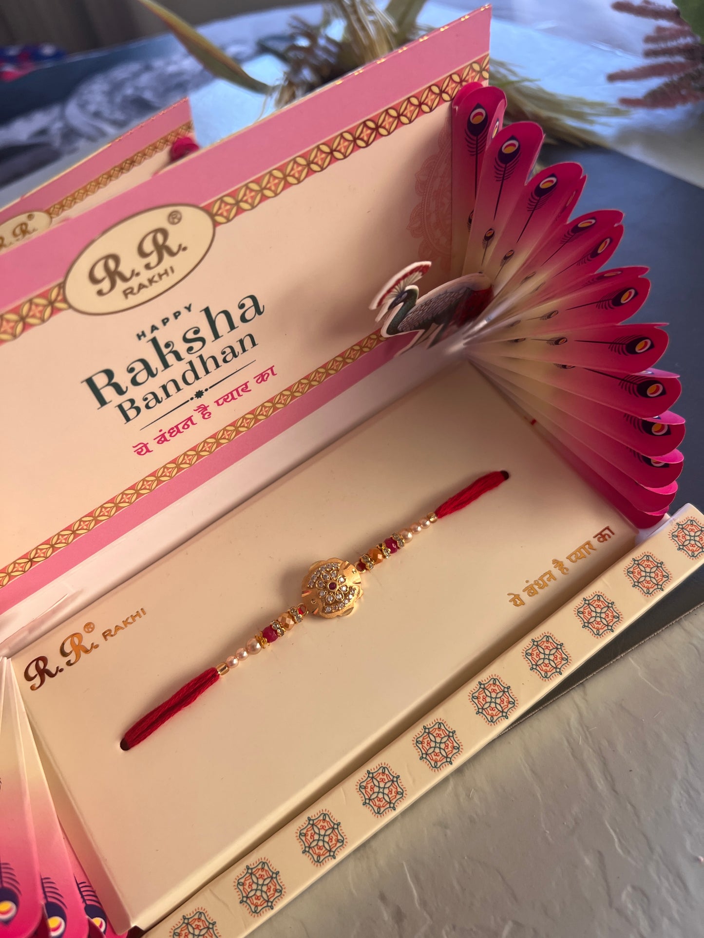 Luxury packing gold plated rakhi