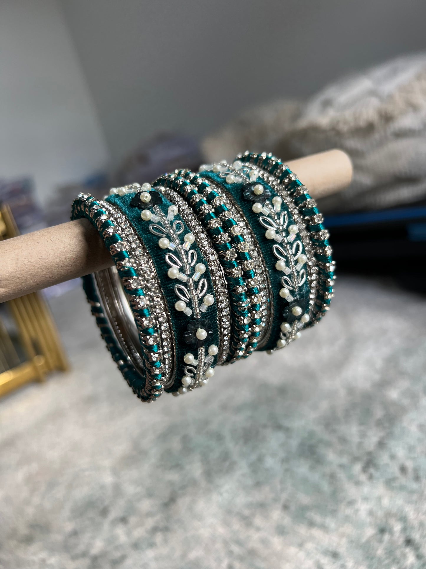 Savreen teal green bangles