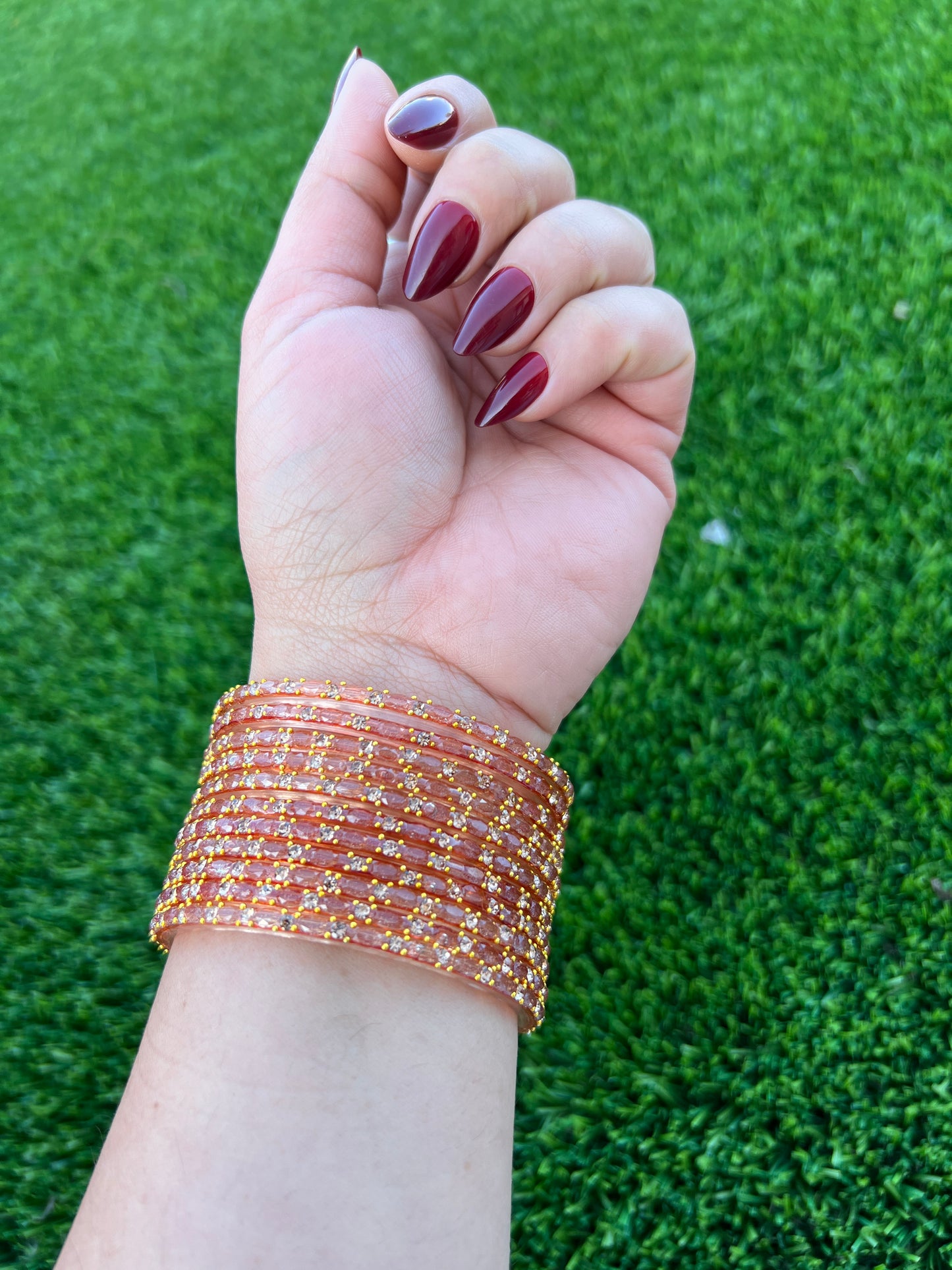 Golden glass bangles