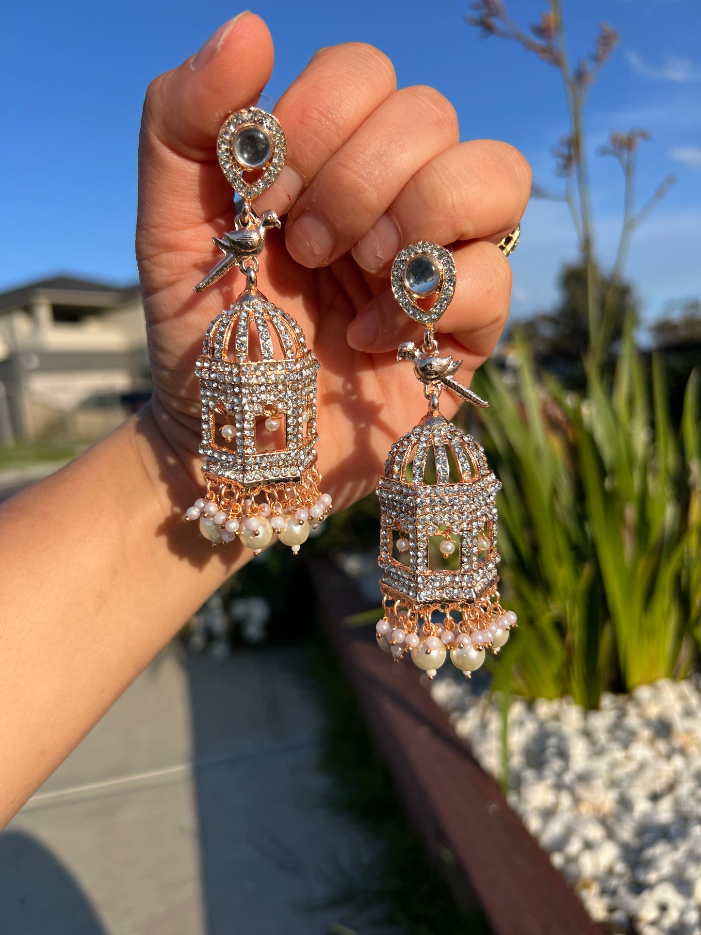 Rose gold Zercon earrings