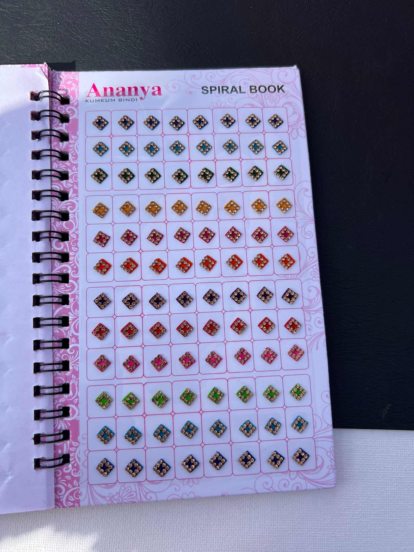 Multi Color Bindi Book with Stone Border Style(960 bindi)