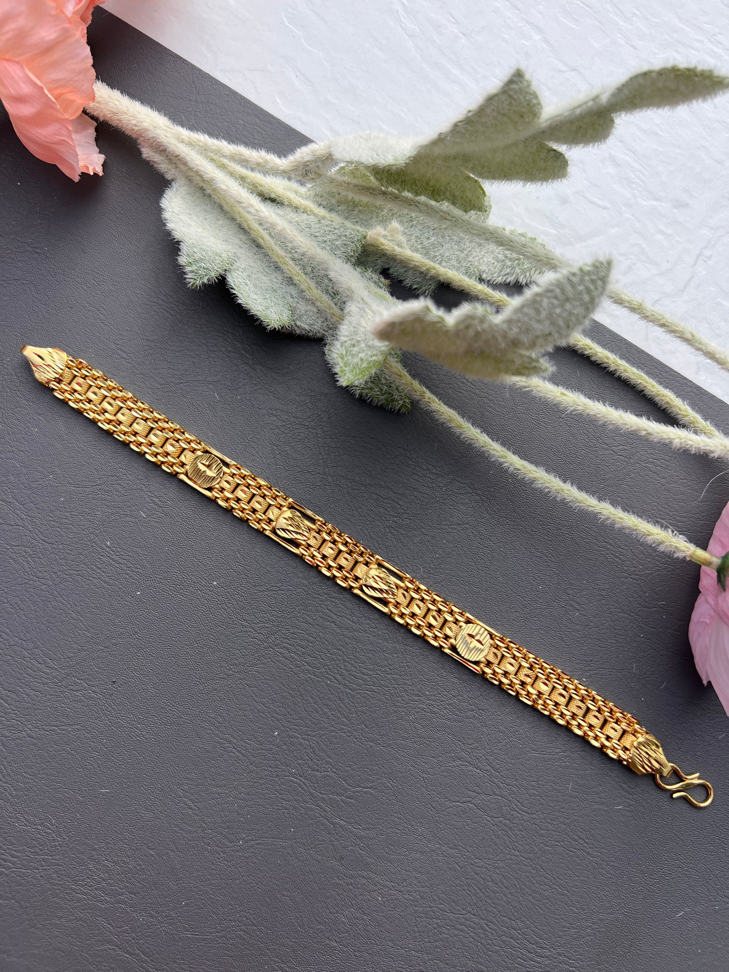 Kshatriya Ornate Men’s Kada-Style Bracelet"