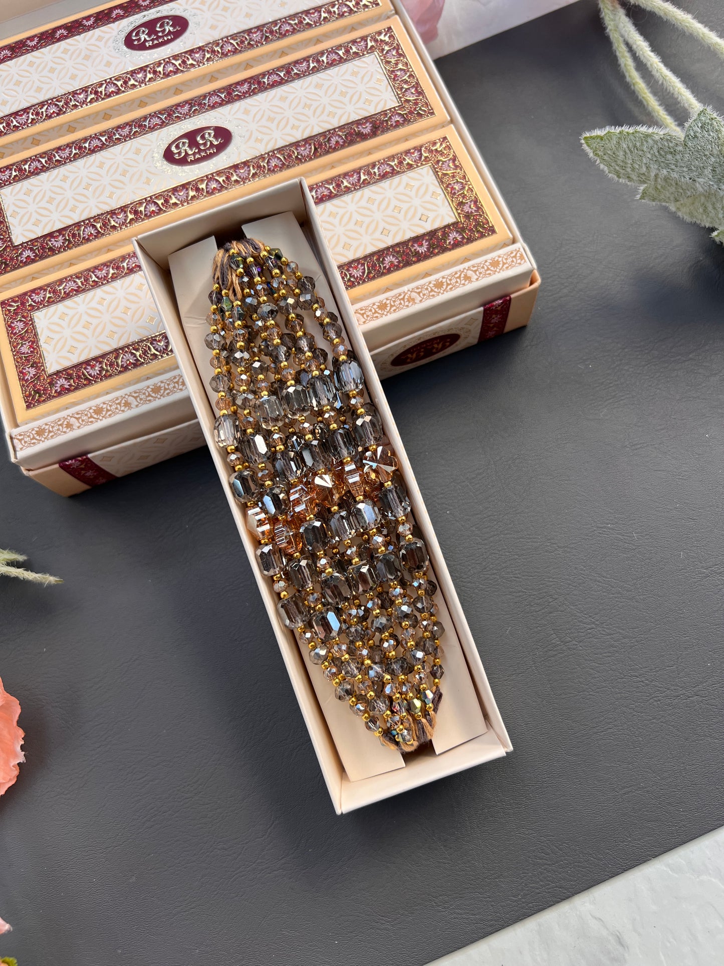 Crystal & Pearl Loaded Rakhi /
Rakhdi Thread ( Per PC)