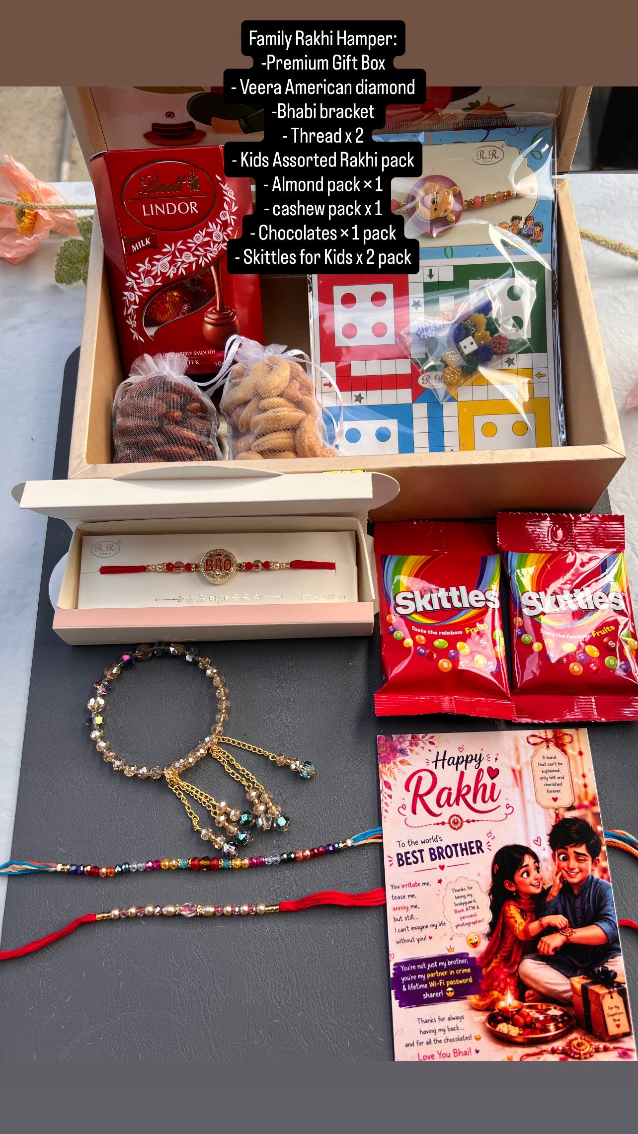 Premium All in one Family Rakhi hamper ( 5 Rakhis)
