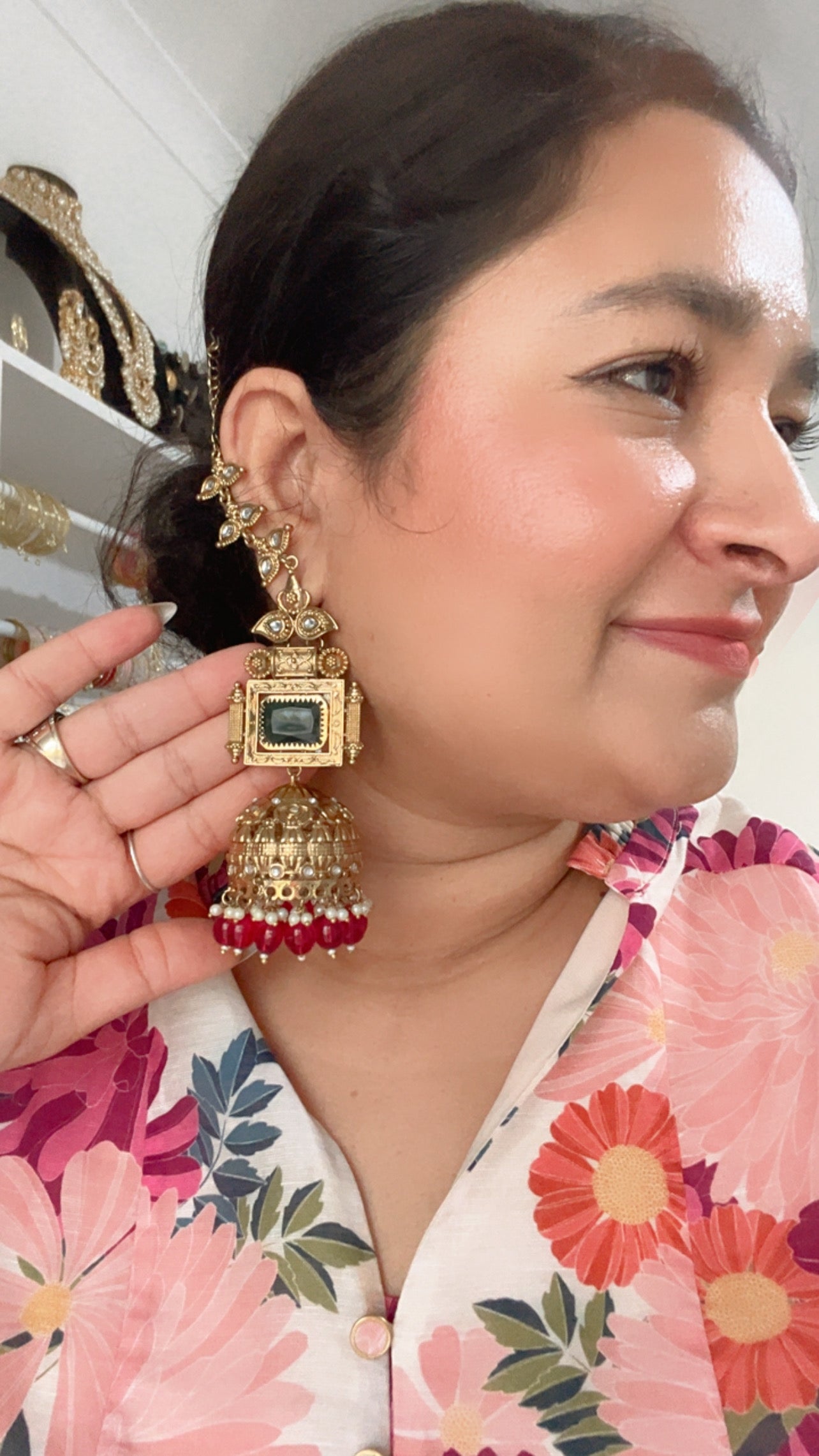 The Royal Mayura Oversized
Statement Jhumkas