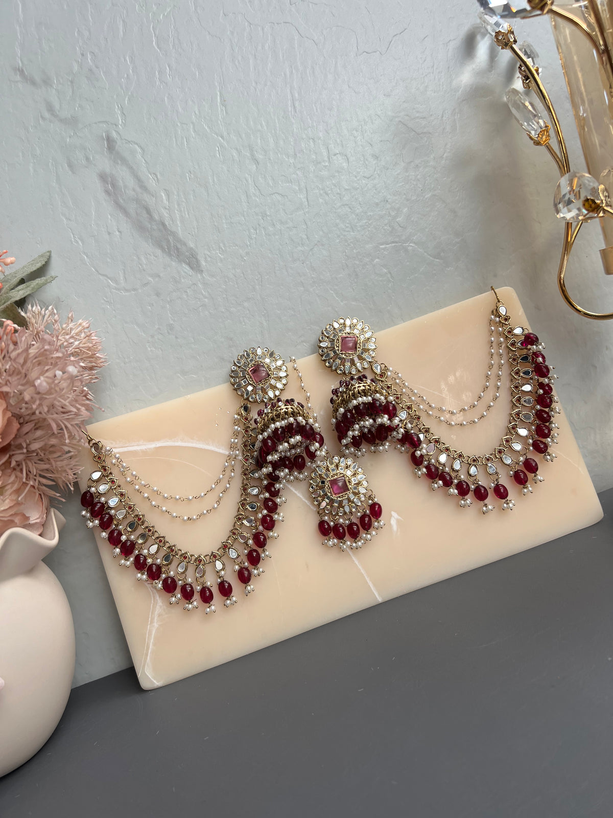 Aakriti Jhumki Earrings with Ear Chain