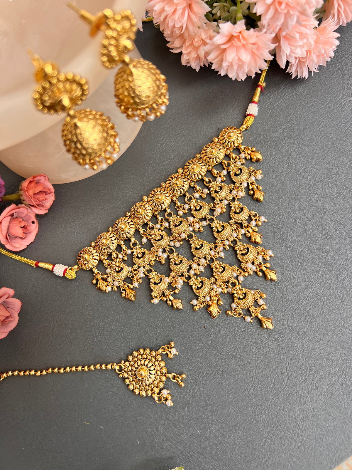 Sahiba gold plated choker set