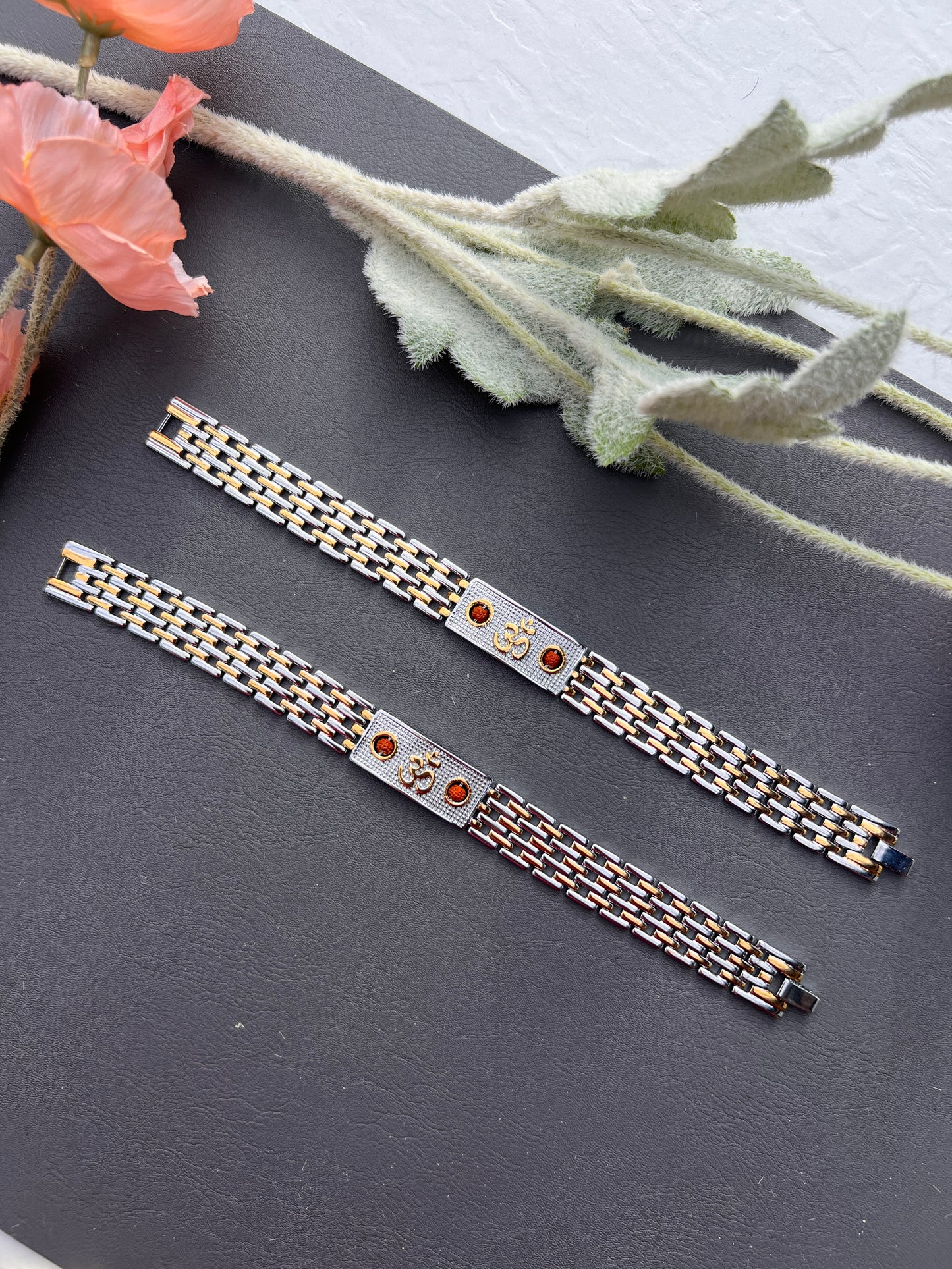 Deva Dual-Tone Om Bracelet