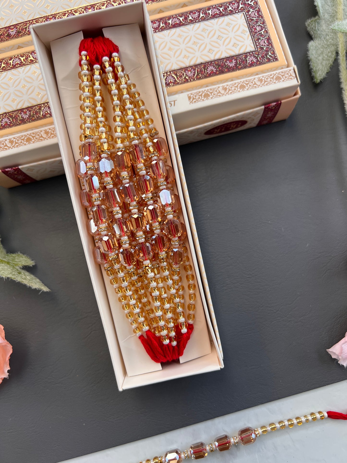 Crystal & Pearl Loaded Rakhi /
Rakhdi Thread ( Per PC)