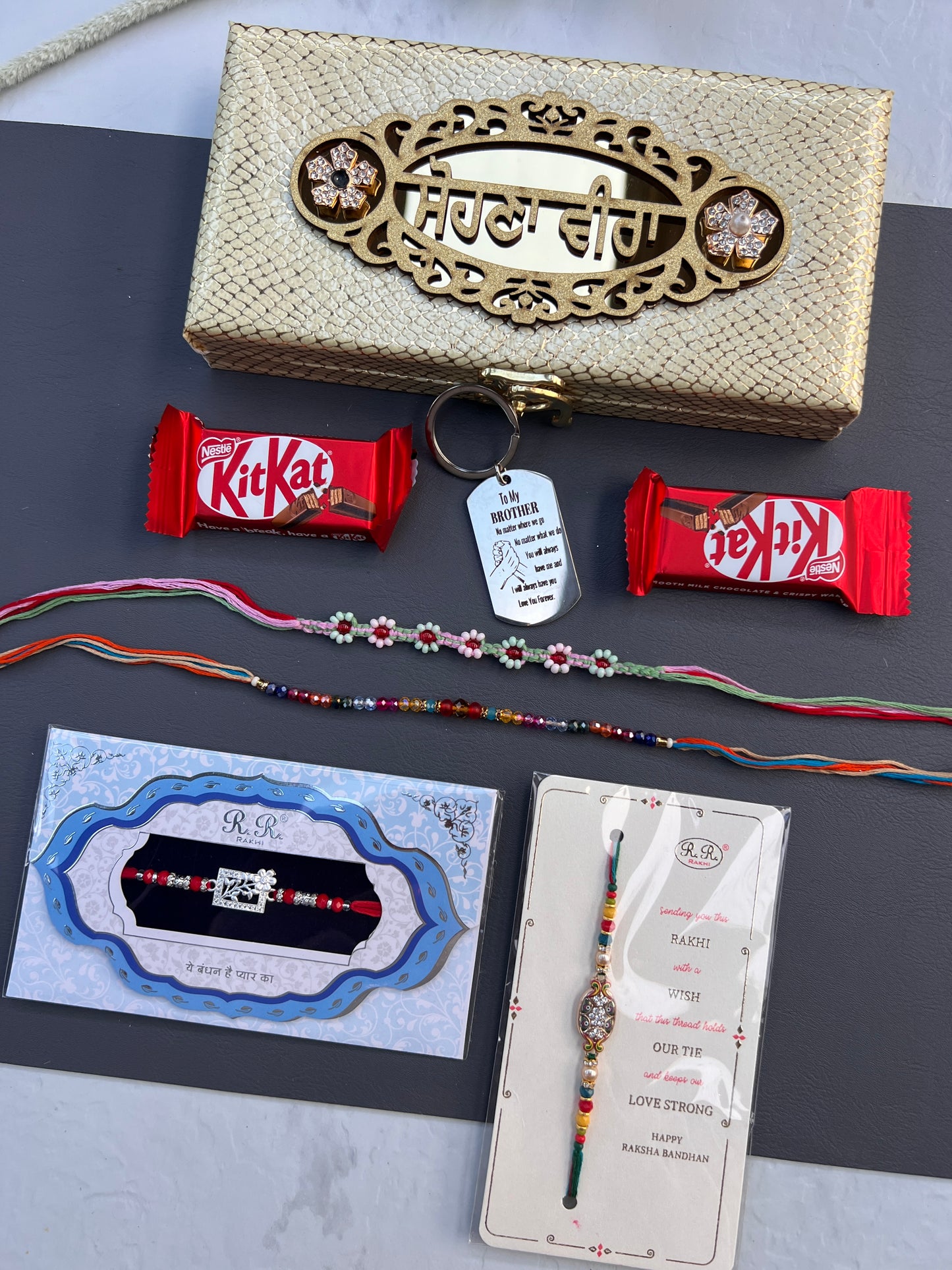 Rakhi / Rakhdi Gift Hamper Box with Gifts