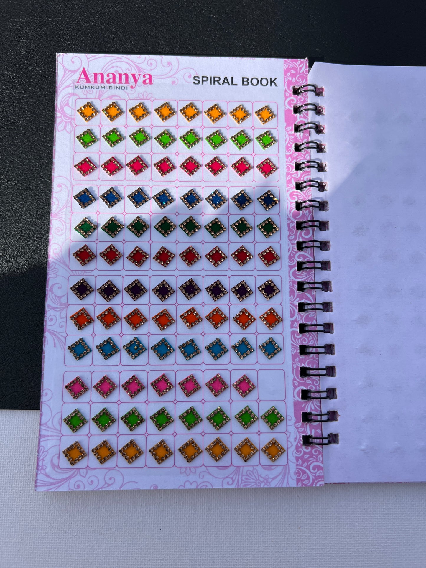 Multi Color Bindi Book with Stone Border Style(960 bindi)