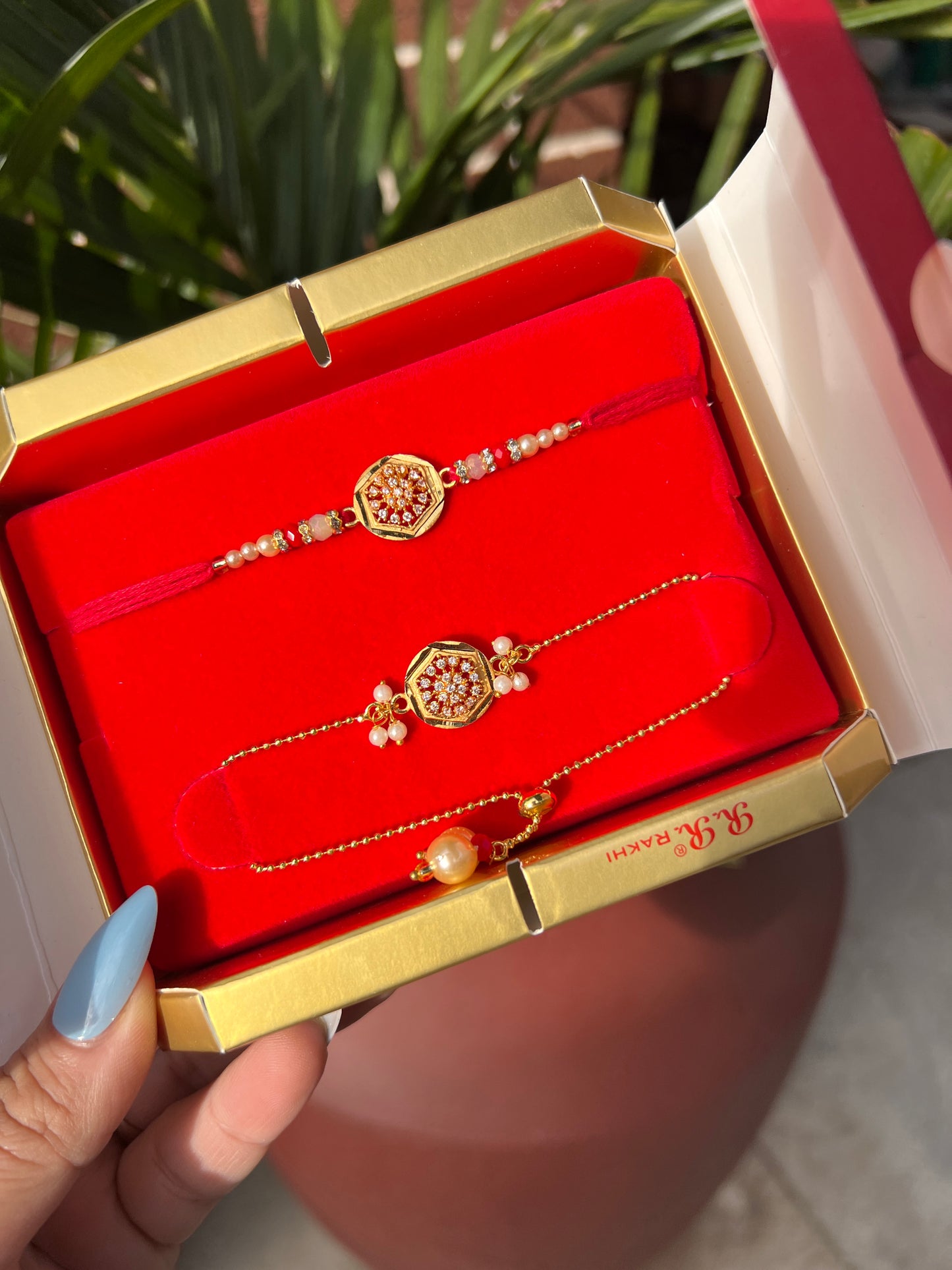 American diamond Brother bhabi Rakhi combo