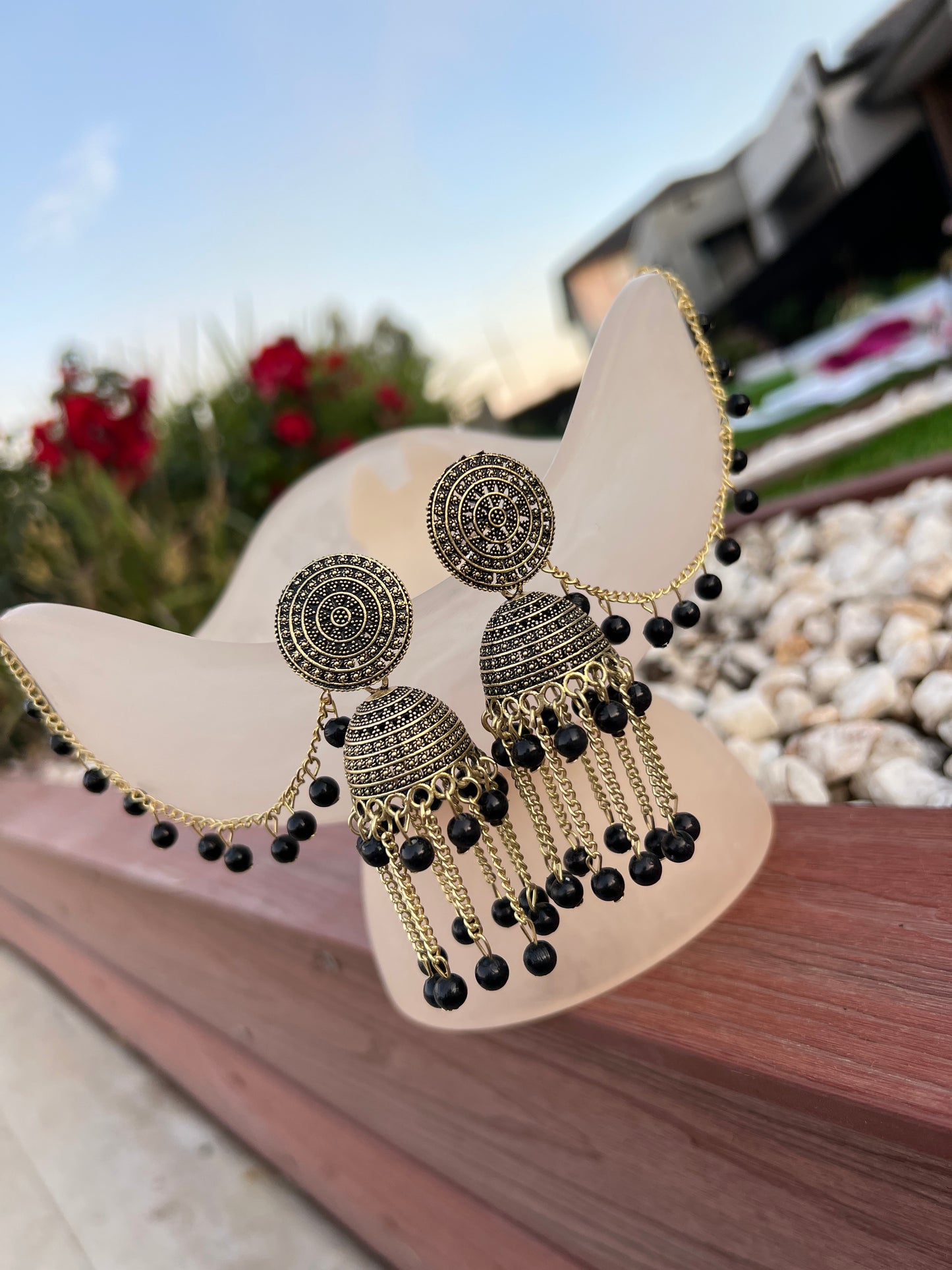 Jhumki with ear chains