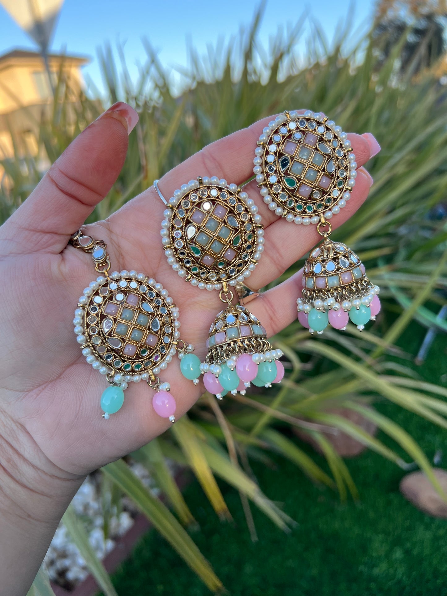 Raami earrings and tikka