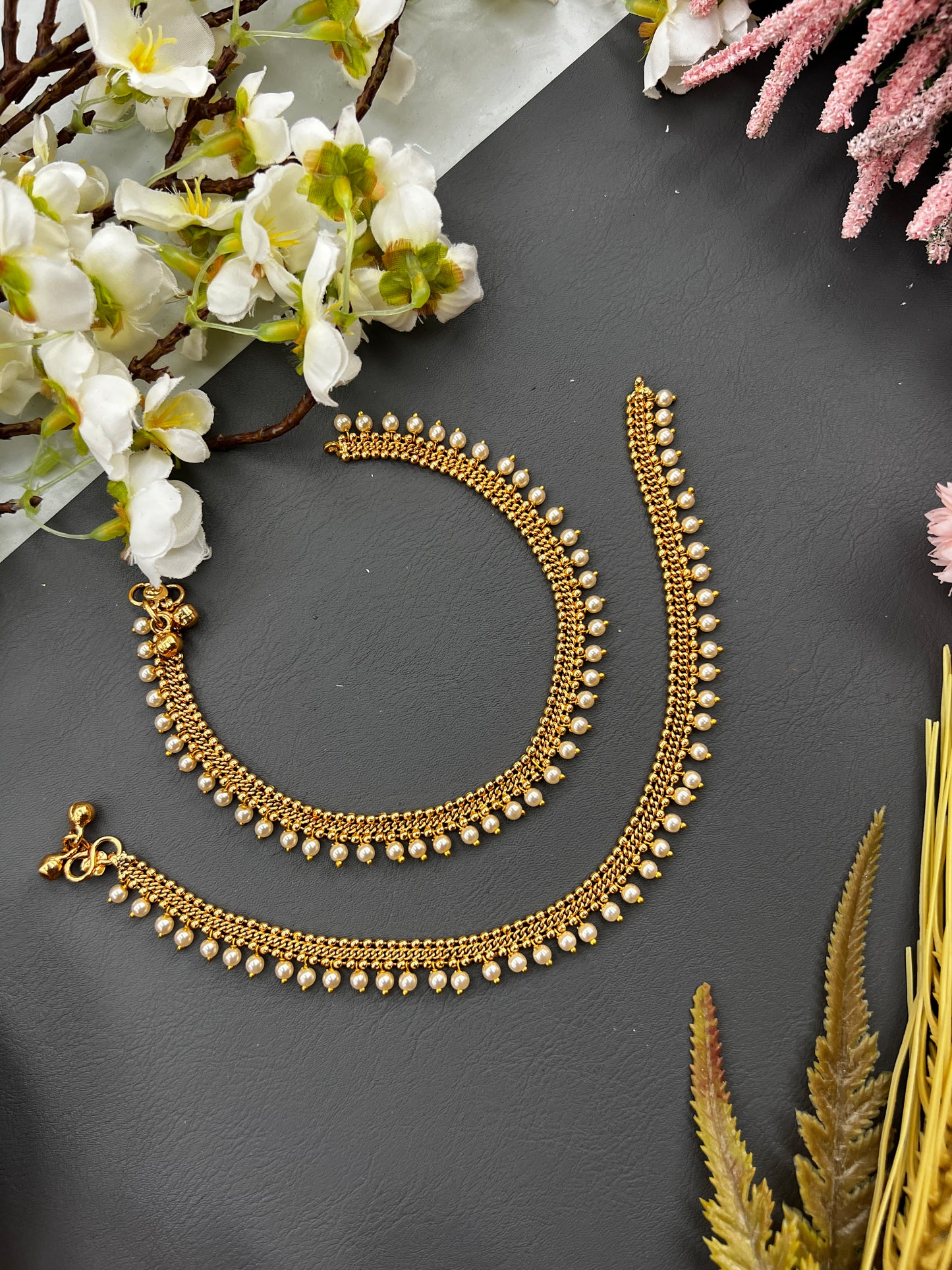 Moti-Glow Pearl Drop Payals