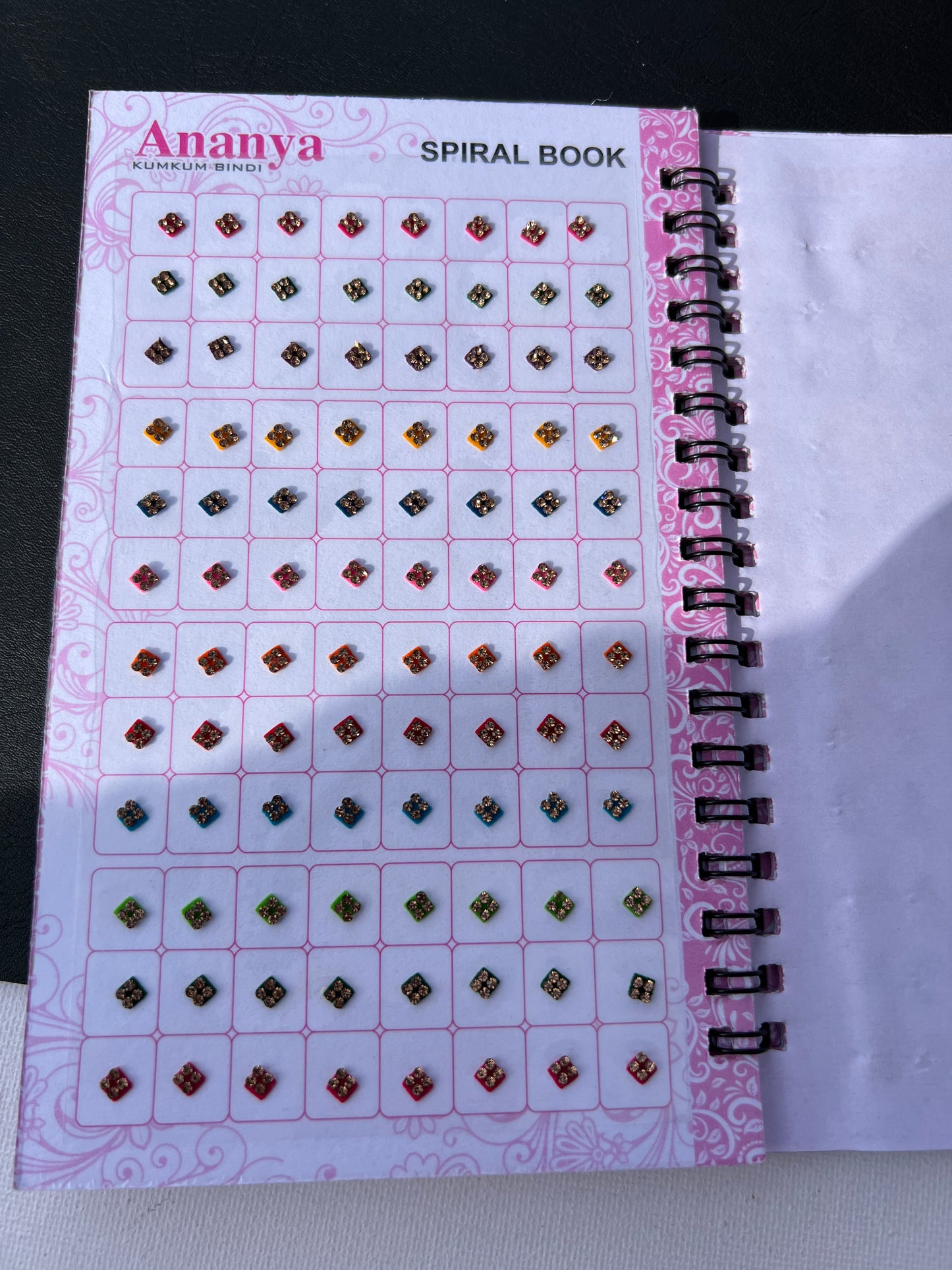 Multi Color Bindi Book with Stone Border Style(960 bindi)