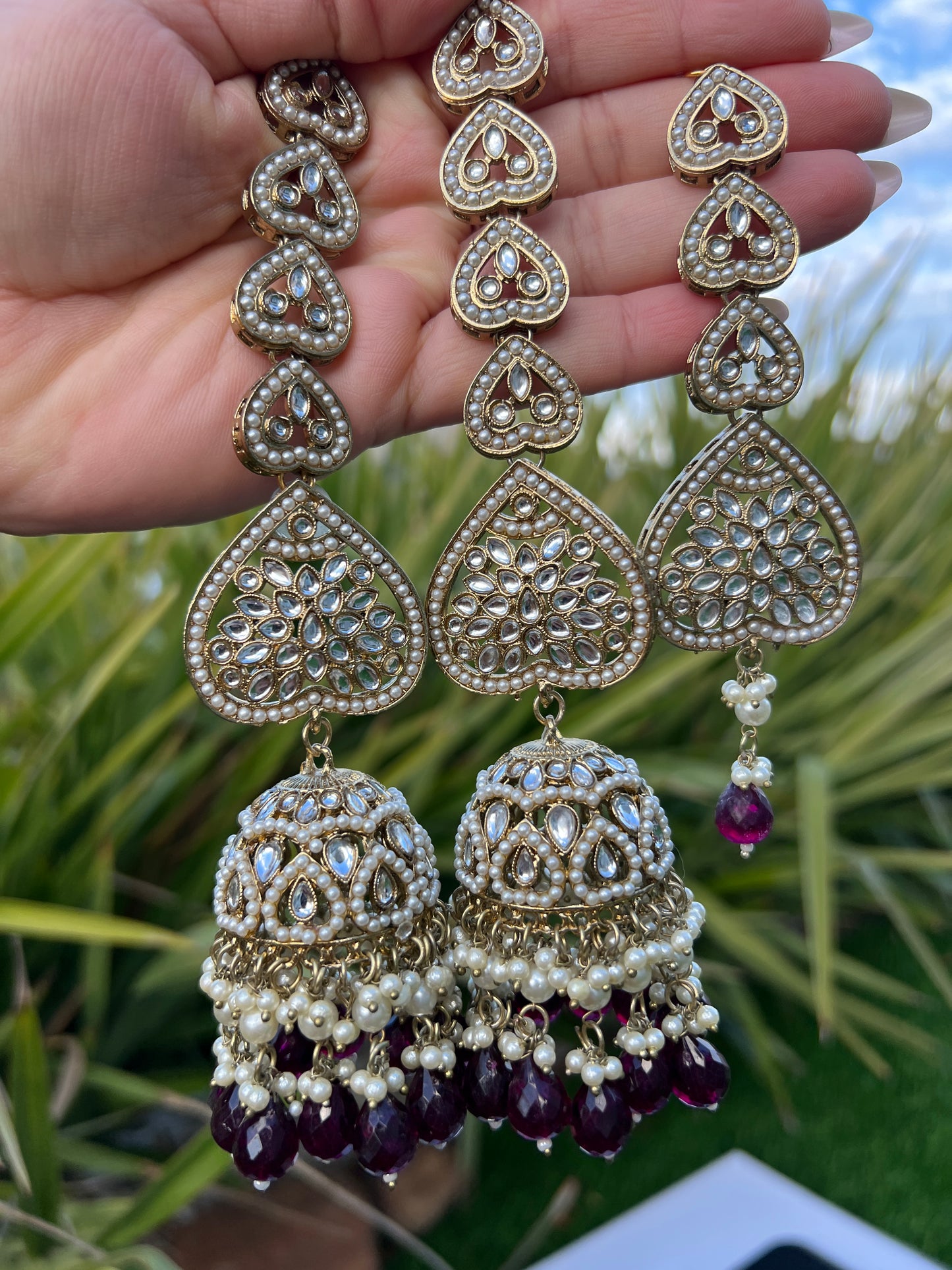 Adaa oversize jhumka & tikka set
