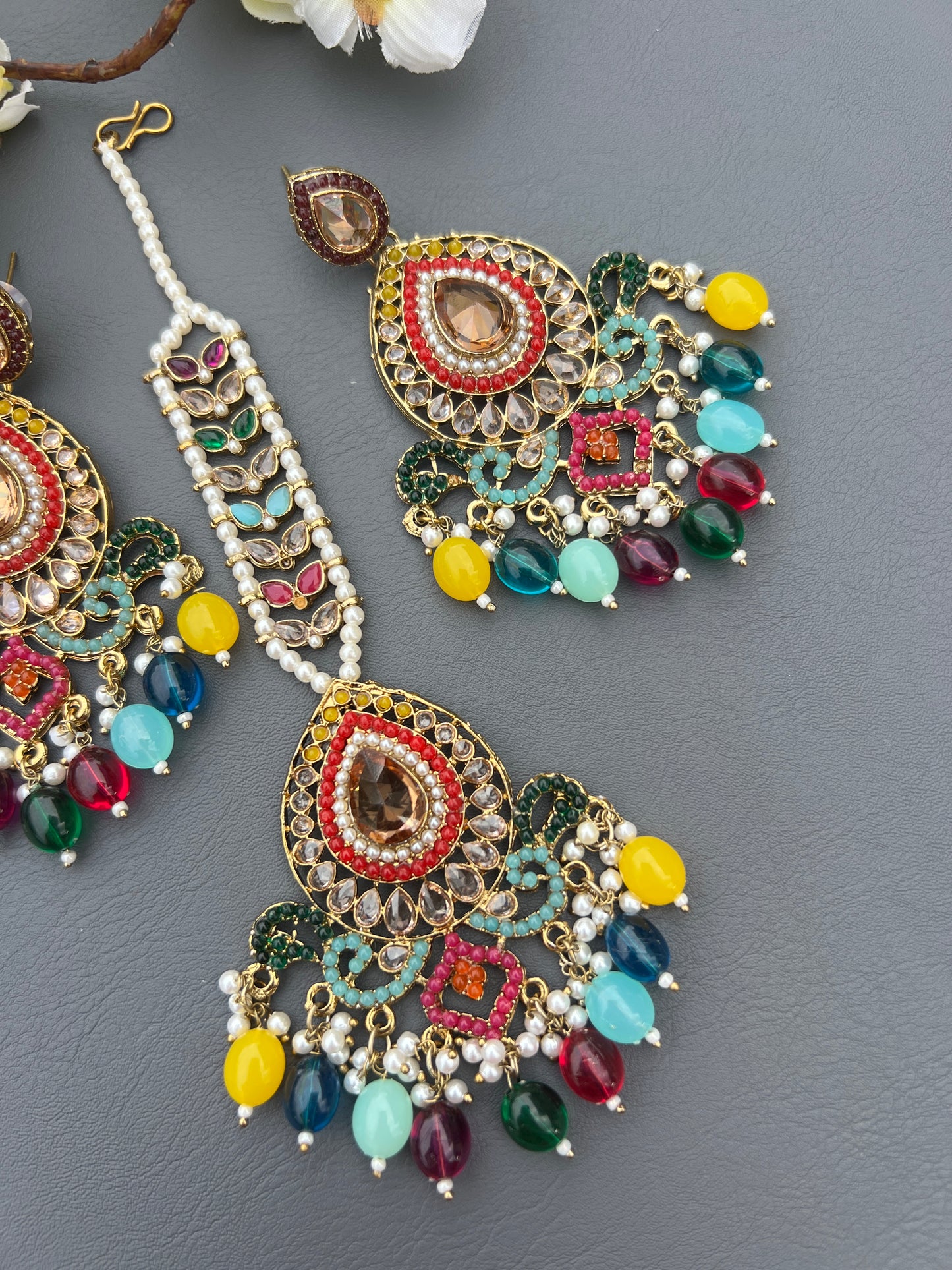 Navisha earrings & tikka set