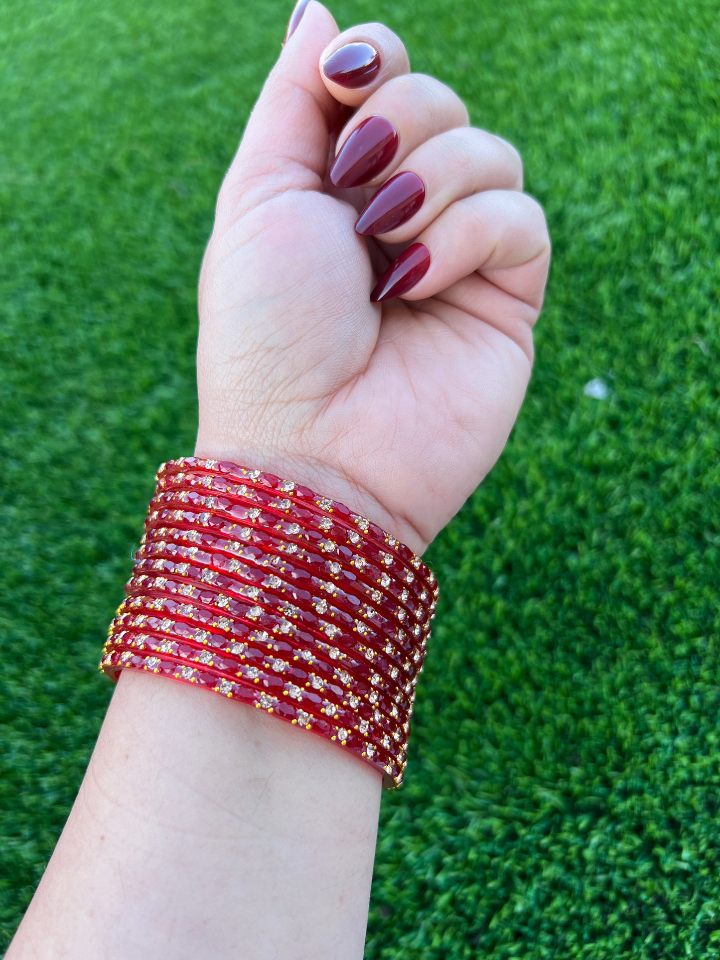 Red glass bangles