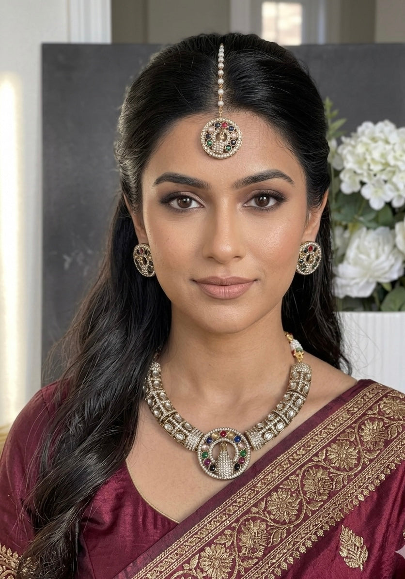 The Apsara Navratan necklace set