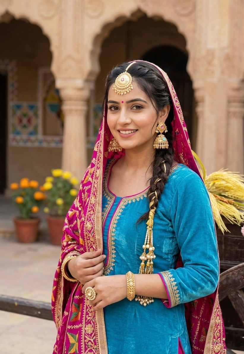 Soohi jhumki & tikka set