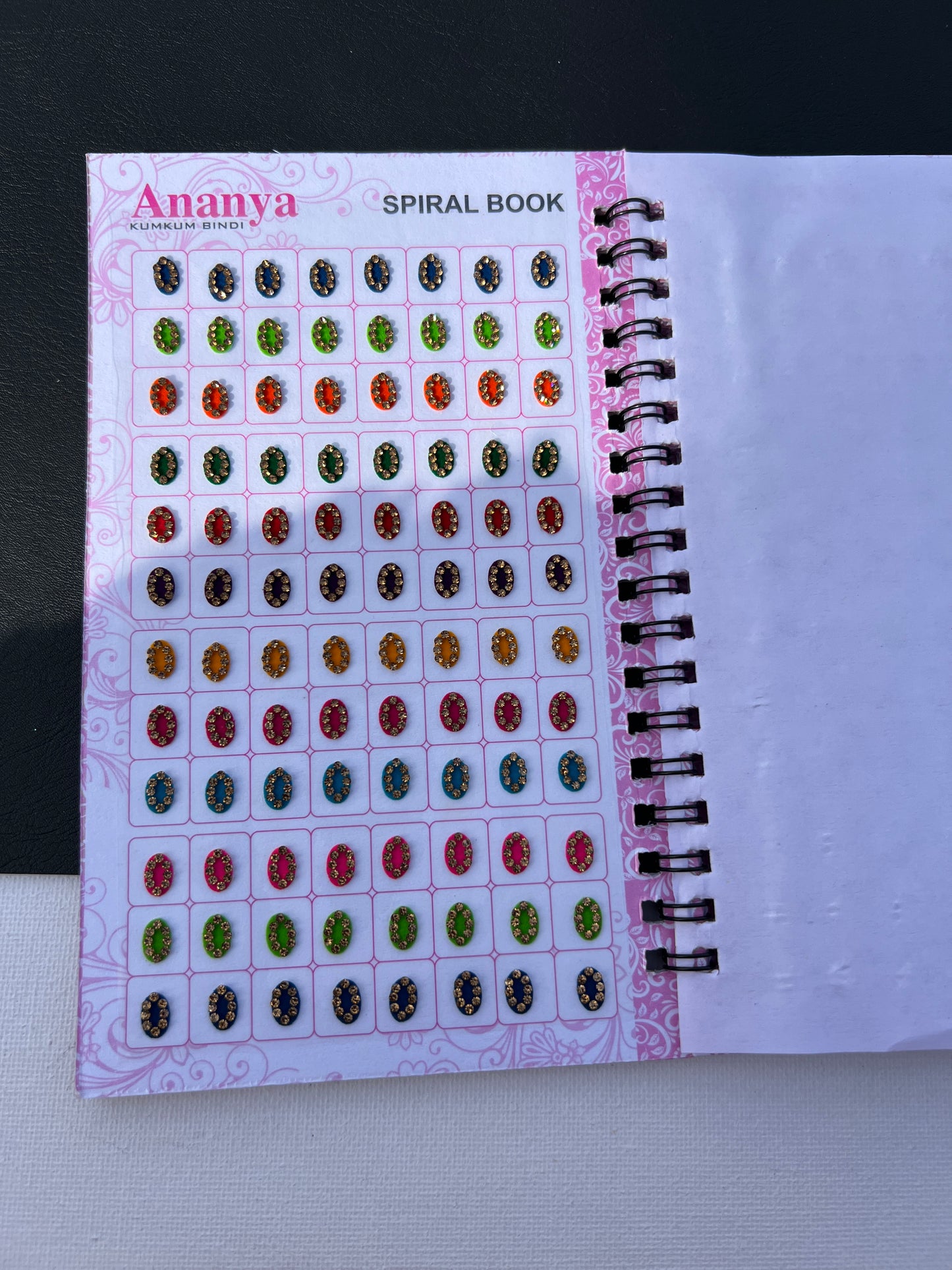 Multi Color Bindi Book with Stone Border Style(960 bindi)