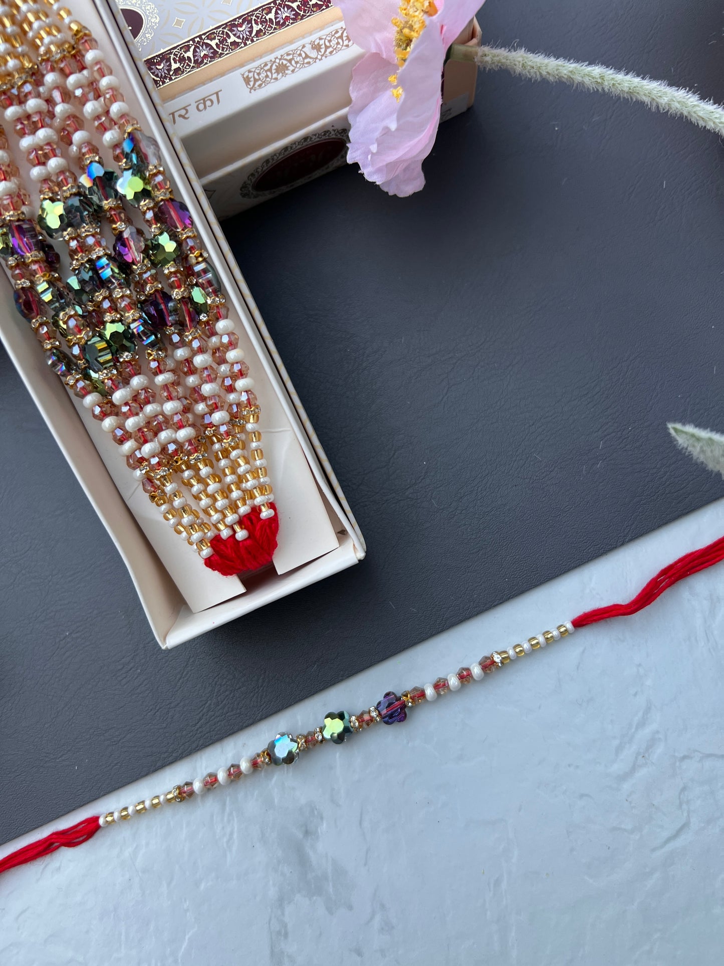 Crystal & Pearl Loaded Rakhi /
Rakhdi Thread ( Per PC)
