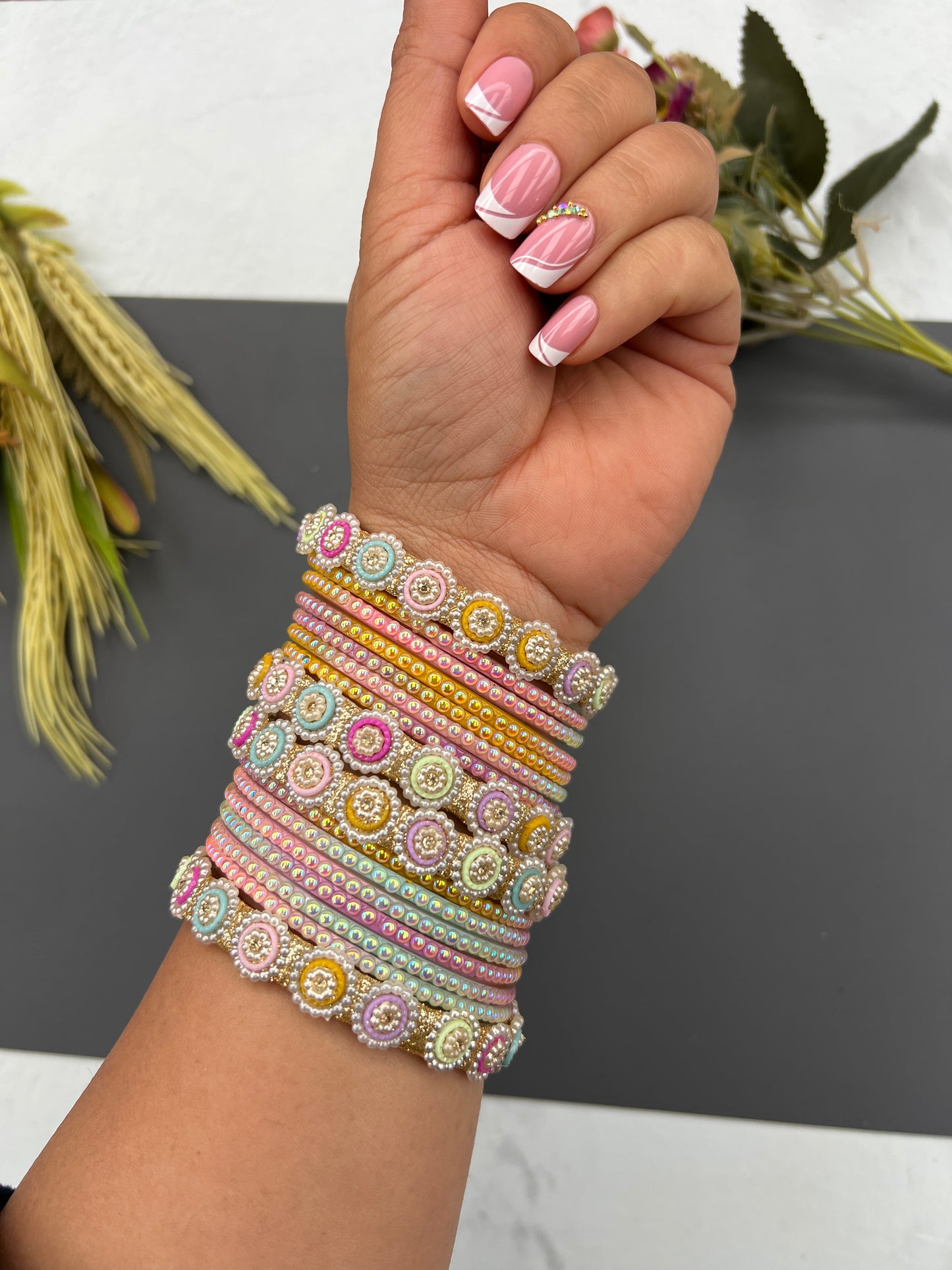 The Gilded Bloom Bangle Set