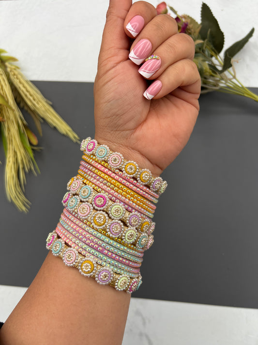 The Gilded Bloom Bangle Set