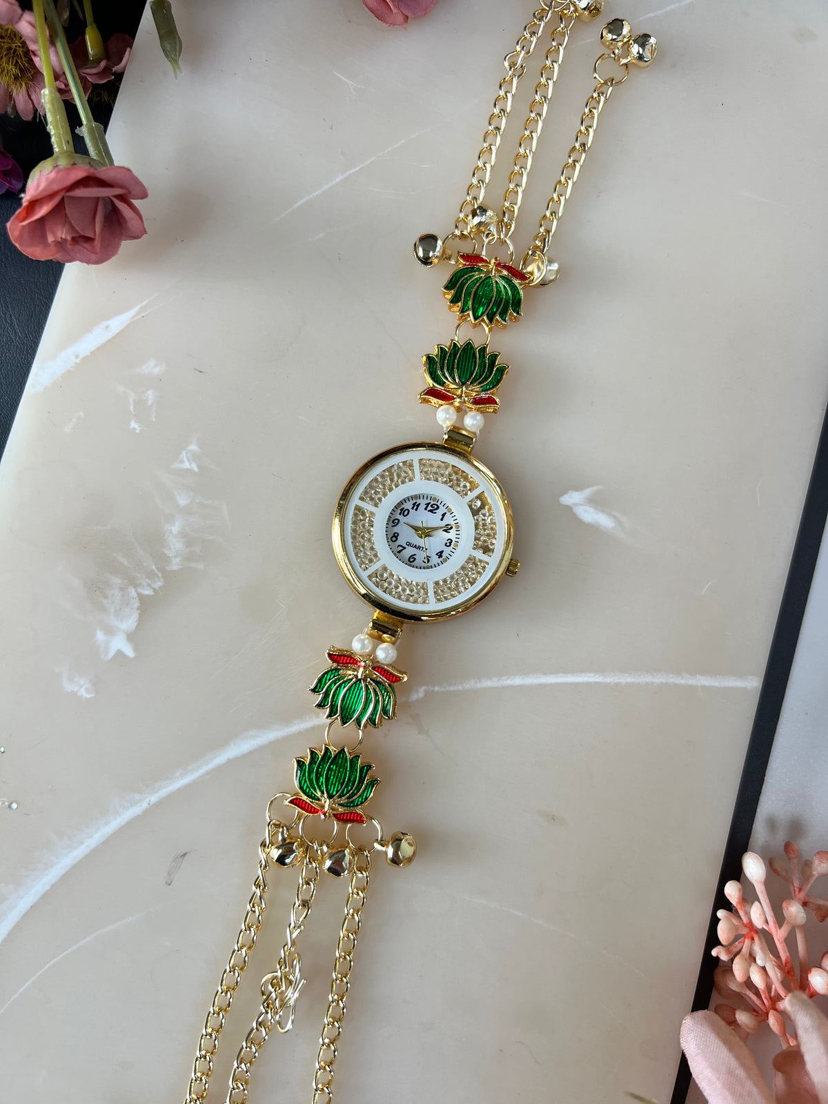 Lotus design Kashmiri watch