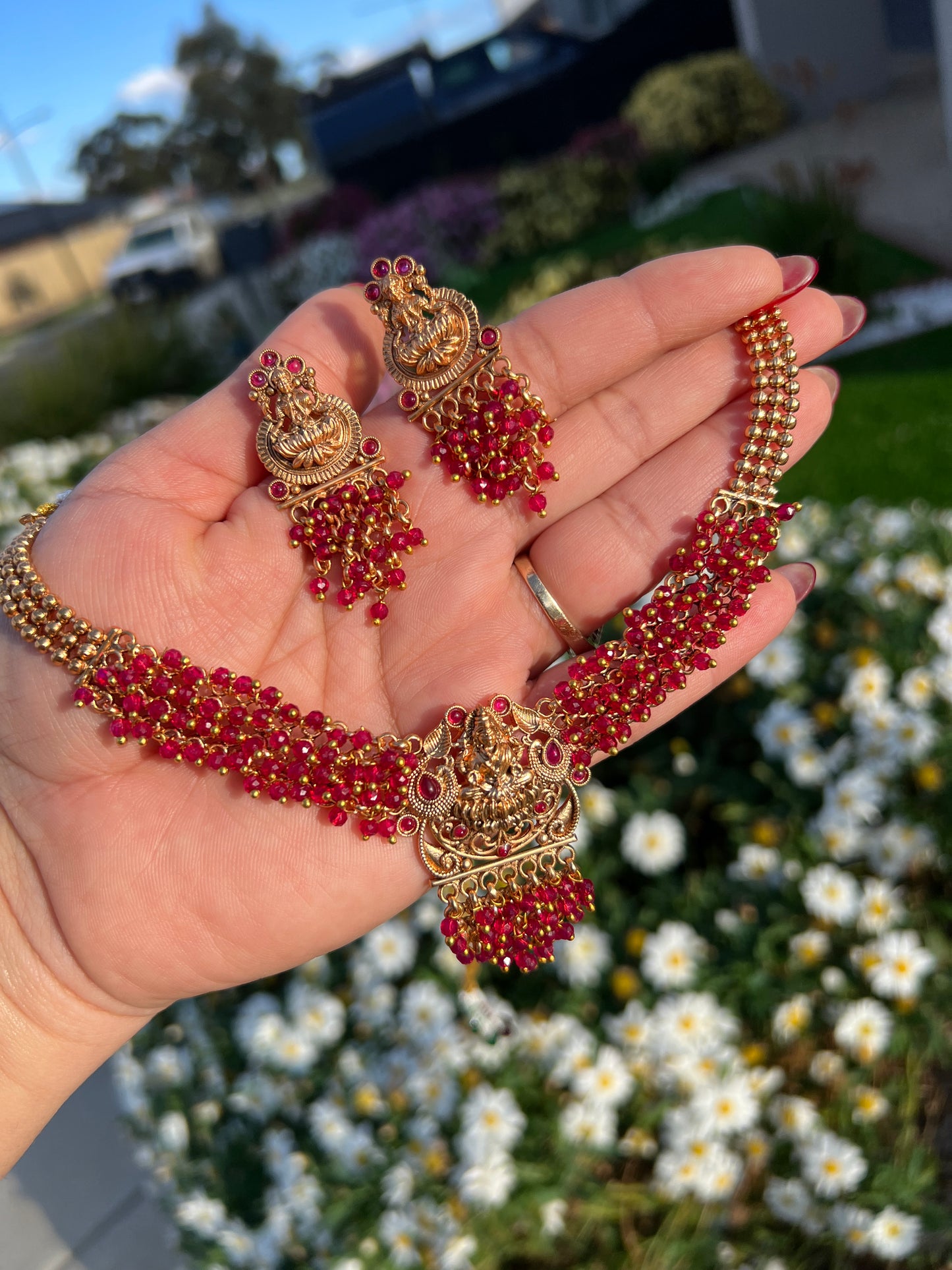 Purva temple necklace set
