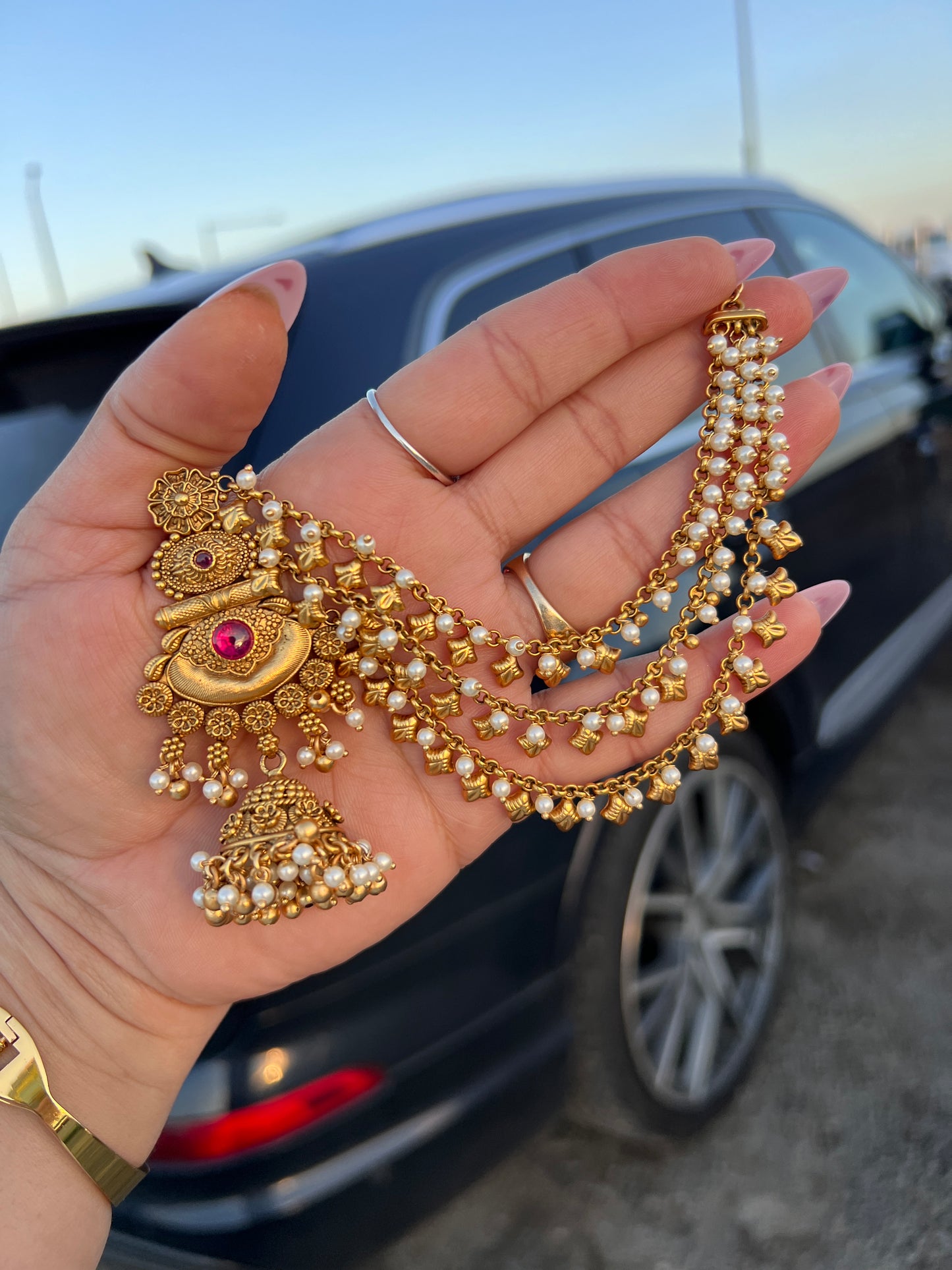 Roohani earrings with ear chains