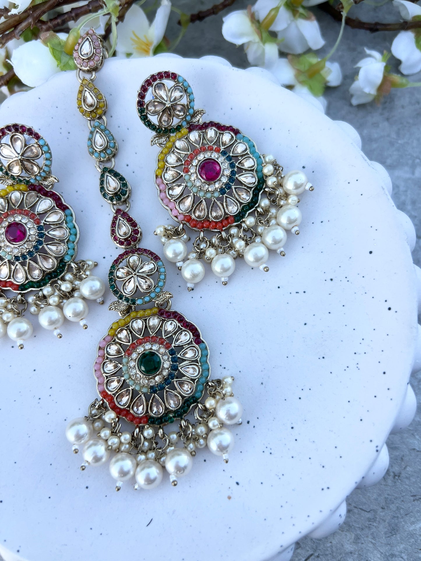 Abeer earrings & tikka