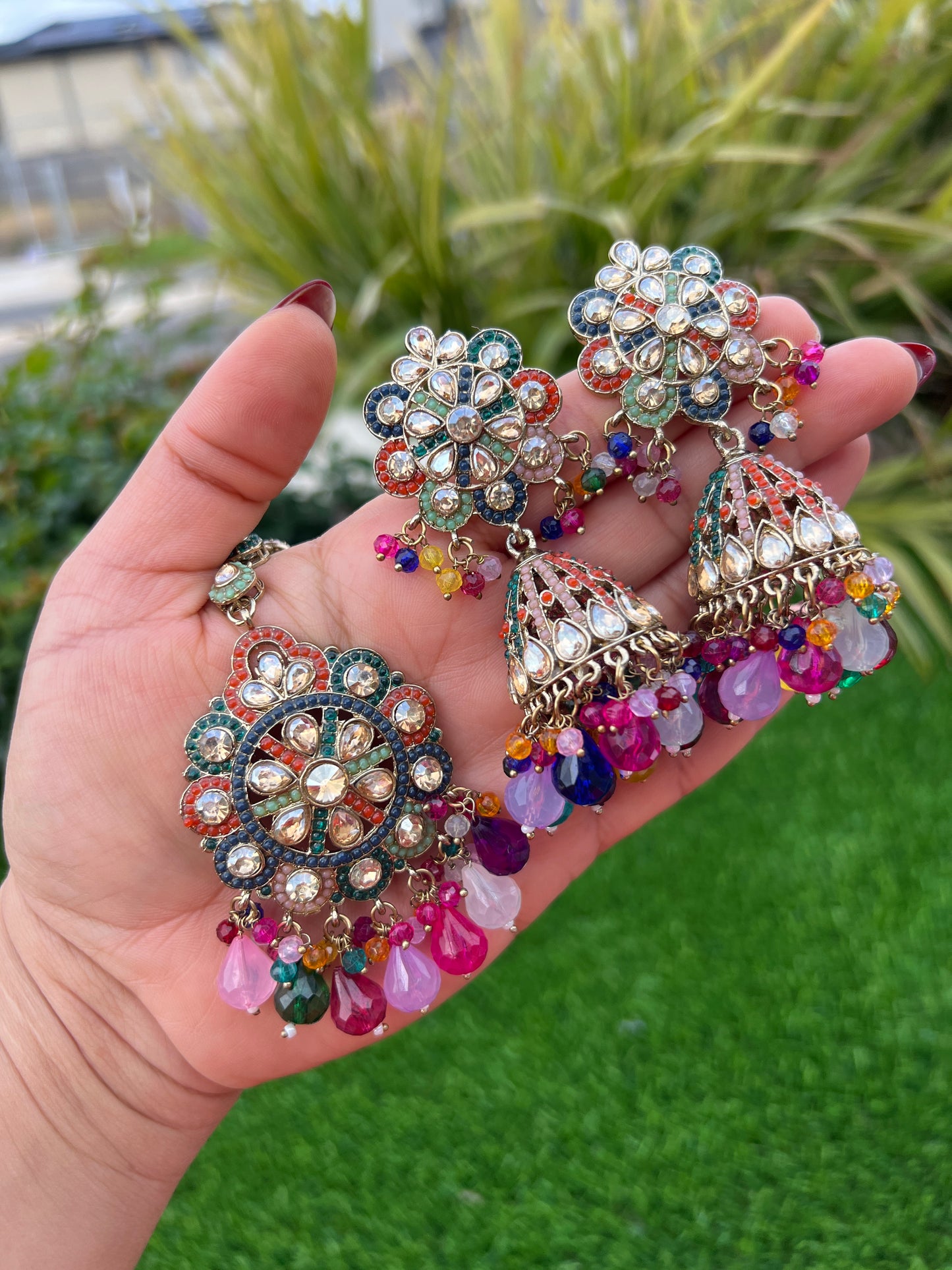 Sana jhumka & tikka set