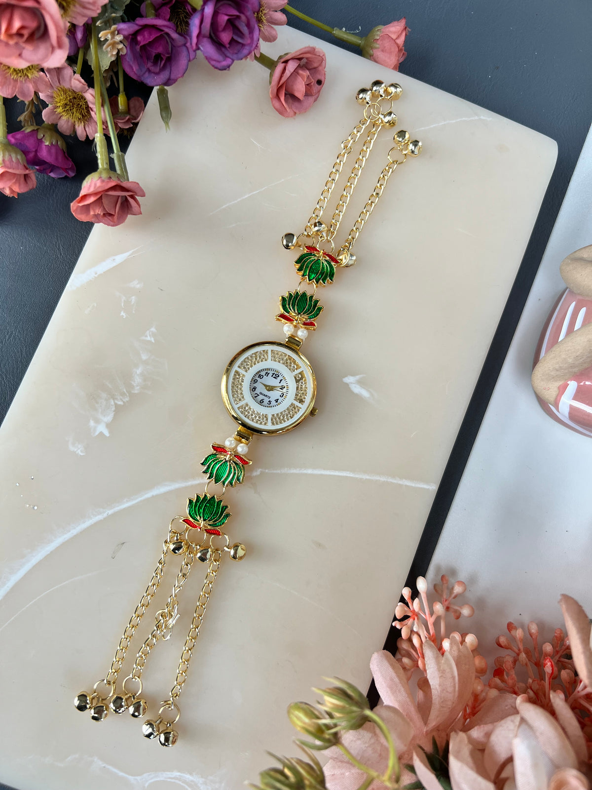 Lotus design Kashmiri watch