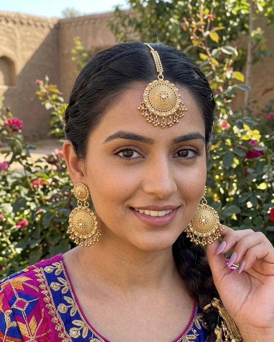 Sargi earrings tikka set