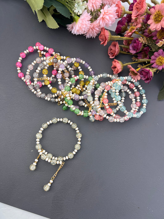 Crystals assorted colours bhabhi bracelet