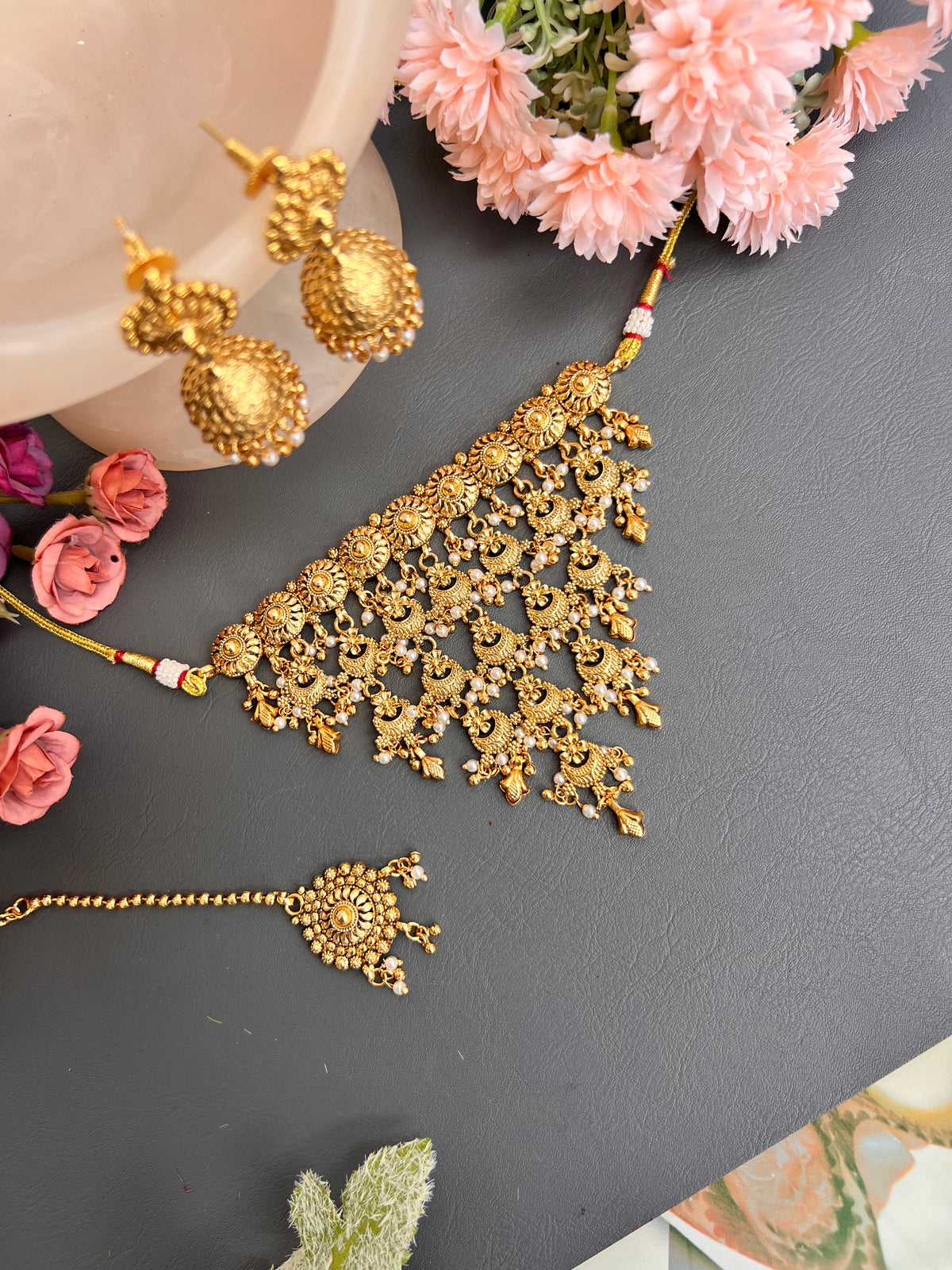 Sahiba gold plated choker set