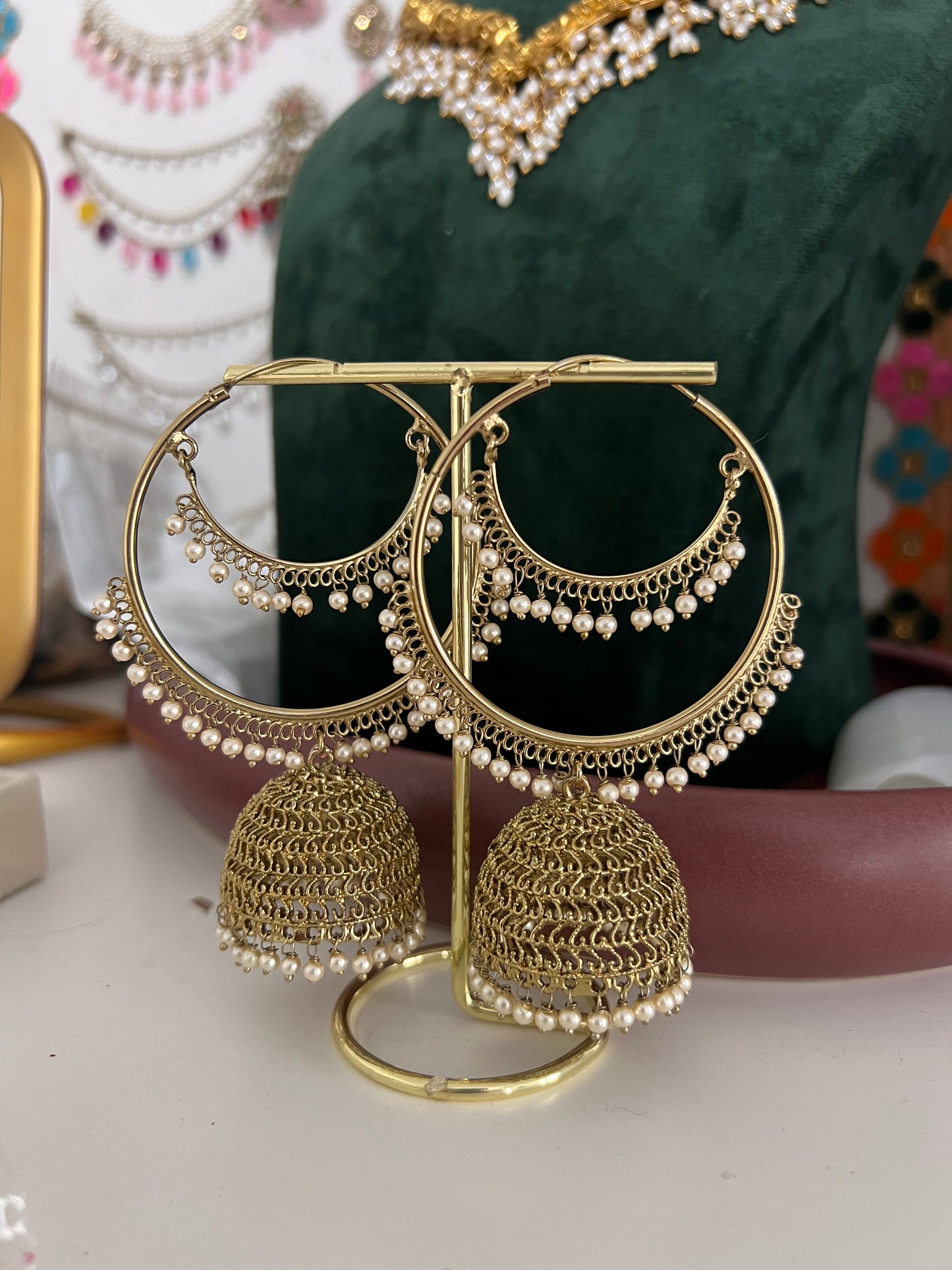 Meera Chandbali Hoop Jhumkas
