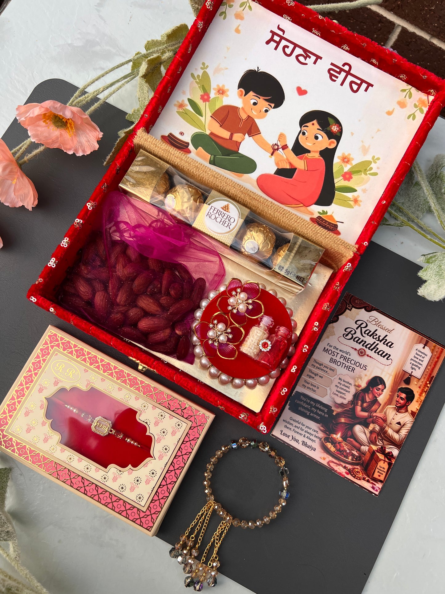 Premium Brother bhabi Rakhi hamper ( 2 Rakhi)