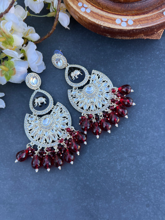 Marron kundan earrings