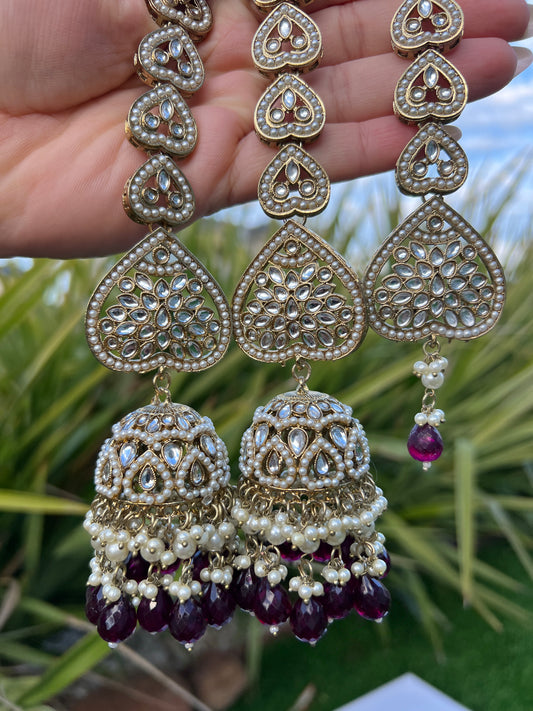 Adaa oversize jhumka & tikka set