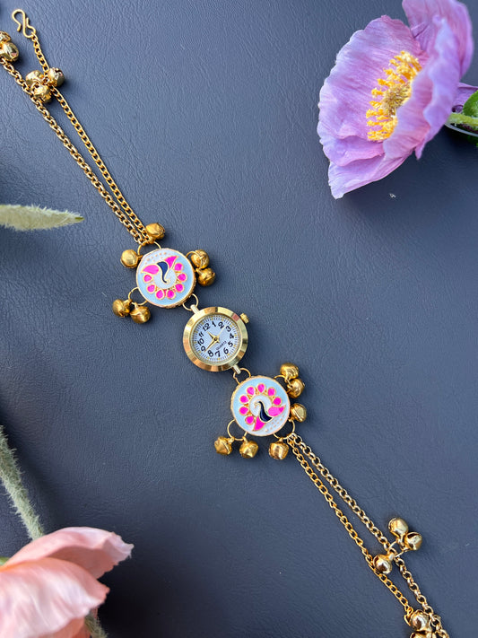 Mayura Enamel Kashmiri watch