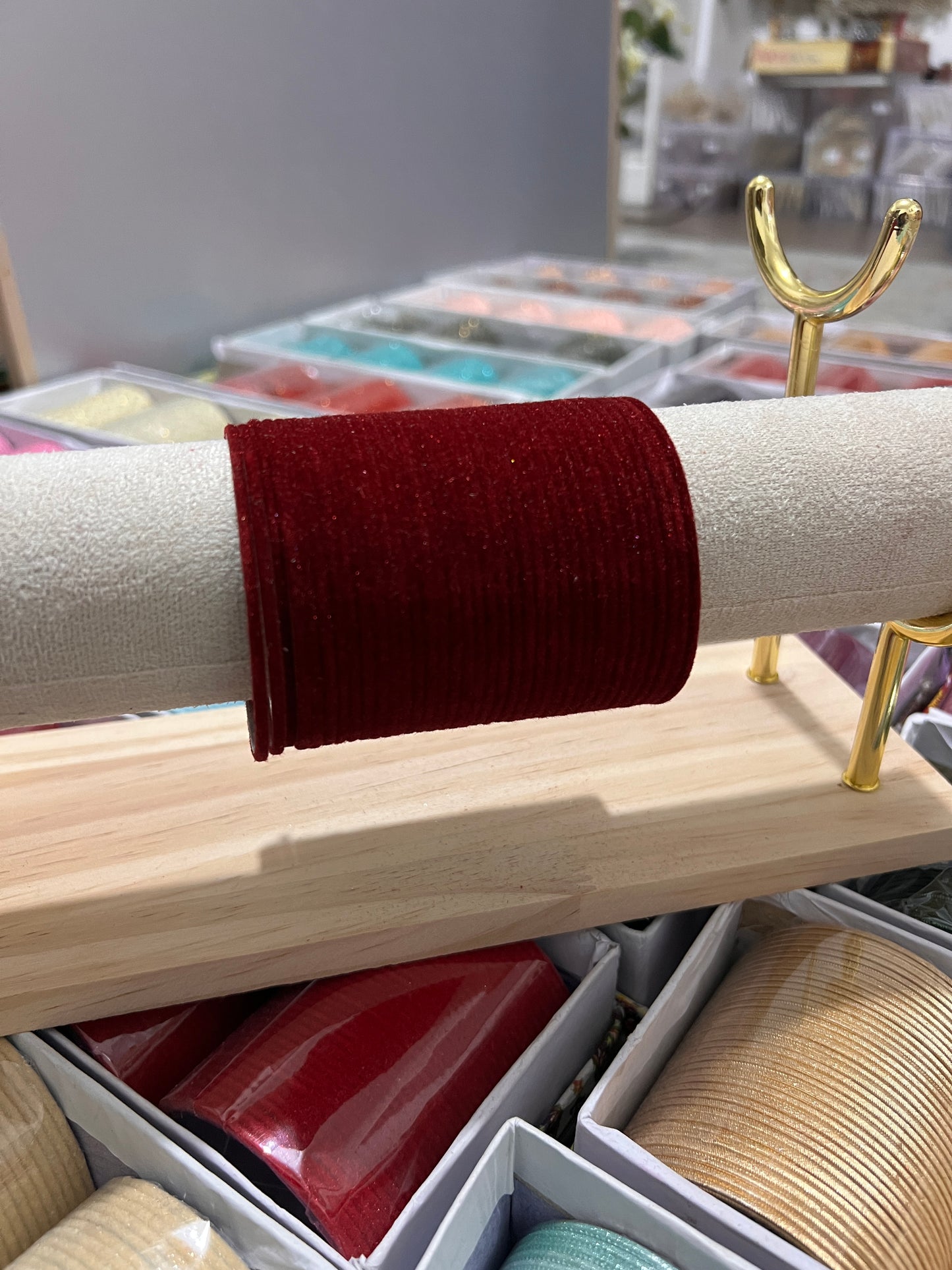 Maroon velvet bangles
