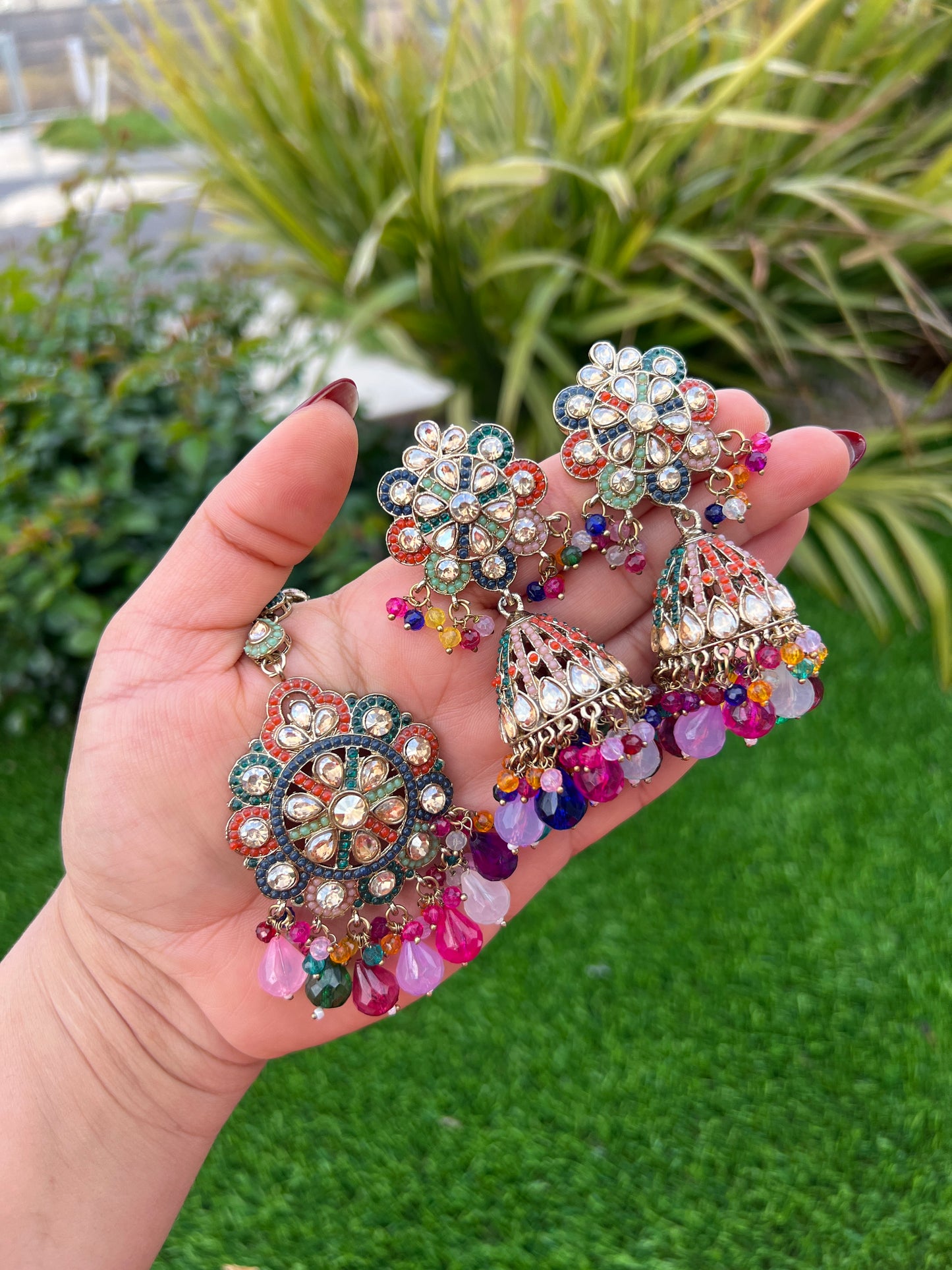 Sana jhumka & tikka set